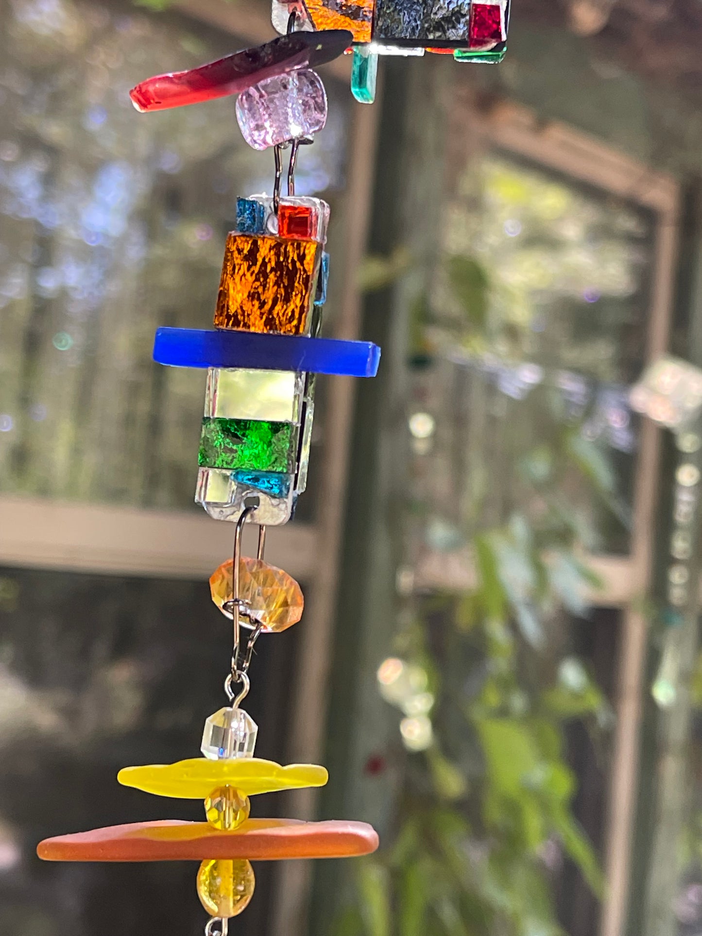 Long 44” dazzling mini mirror mosaic sun chain. Multi colors sparkle and glow