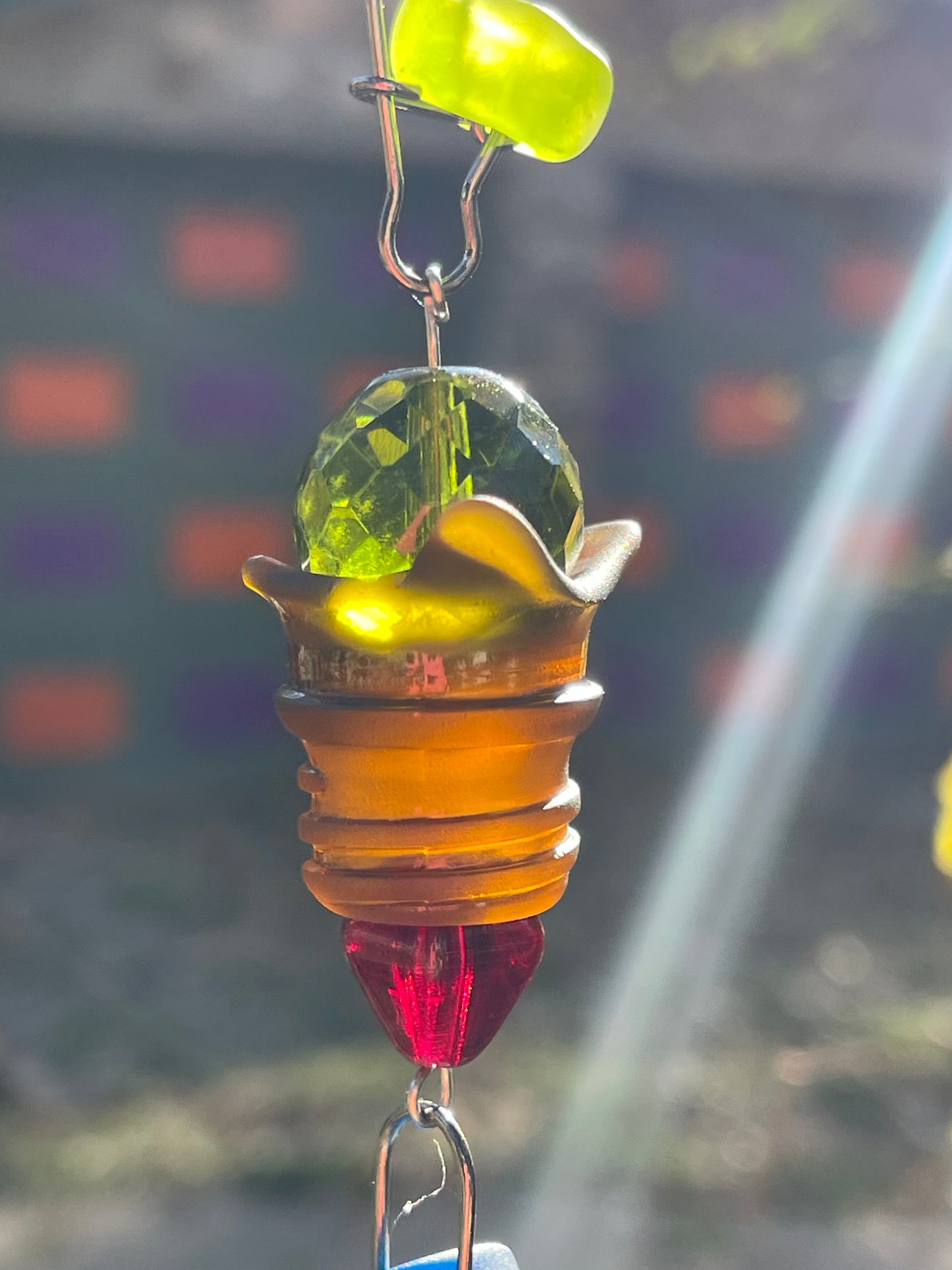 Long 43” mirror mosaic sun chain autumn colors