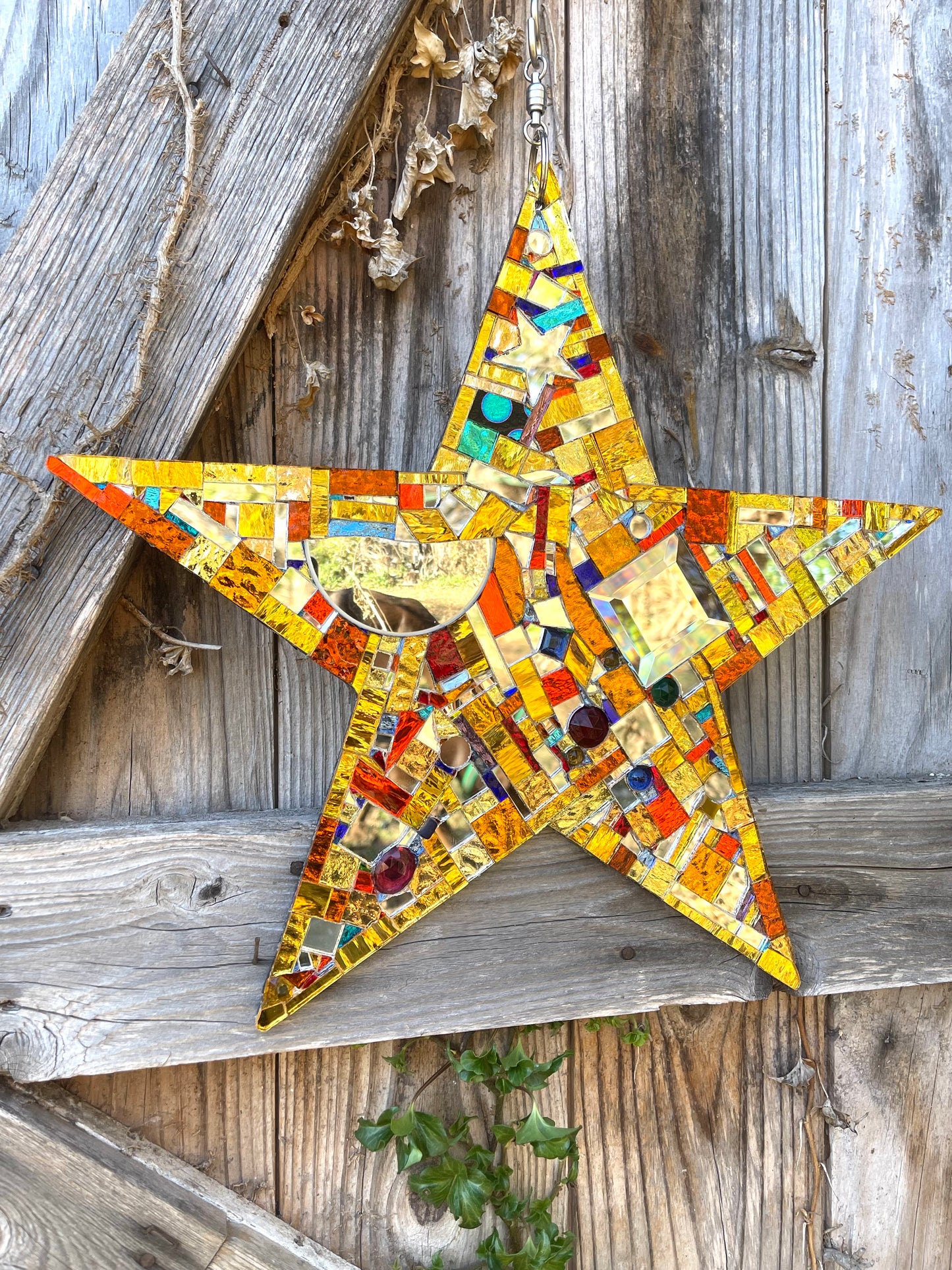 Sparkling 14” Mirror Mosaic Star