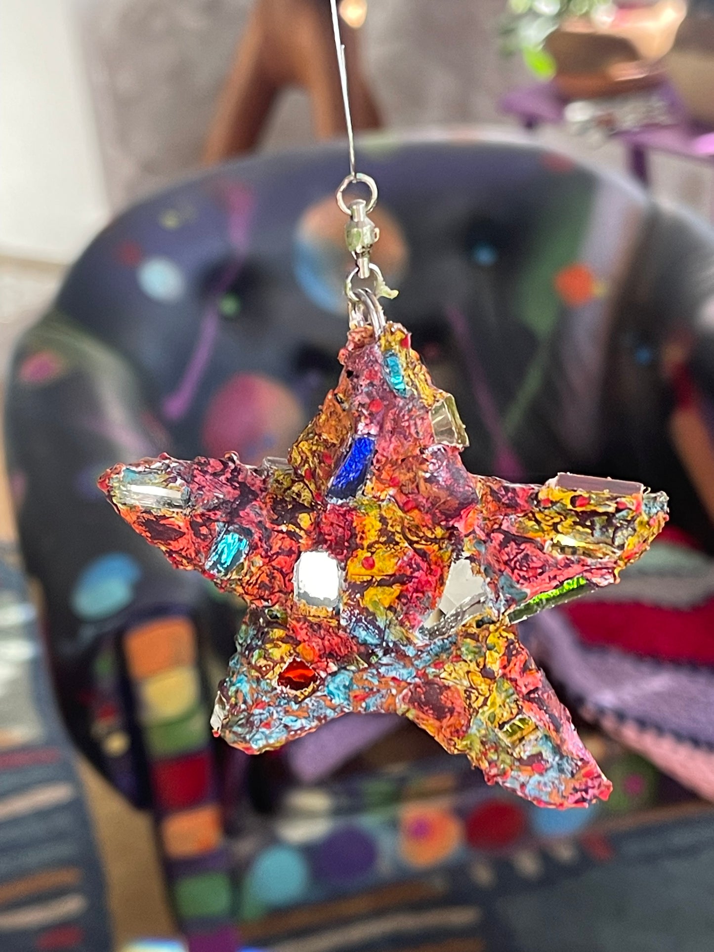 Sweet crunchy sparkly 4” repurposed bottle cap star