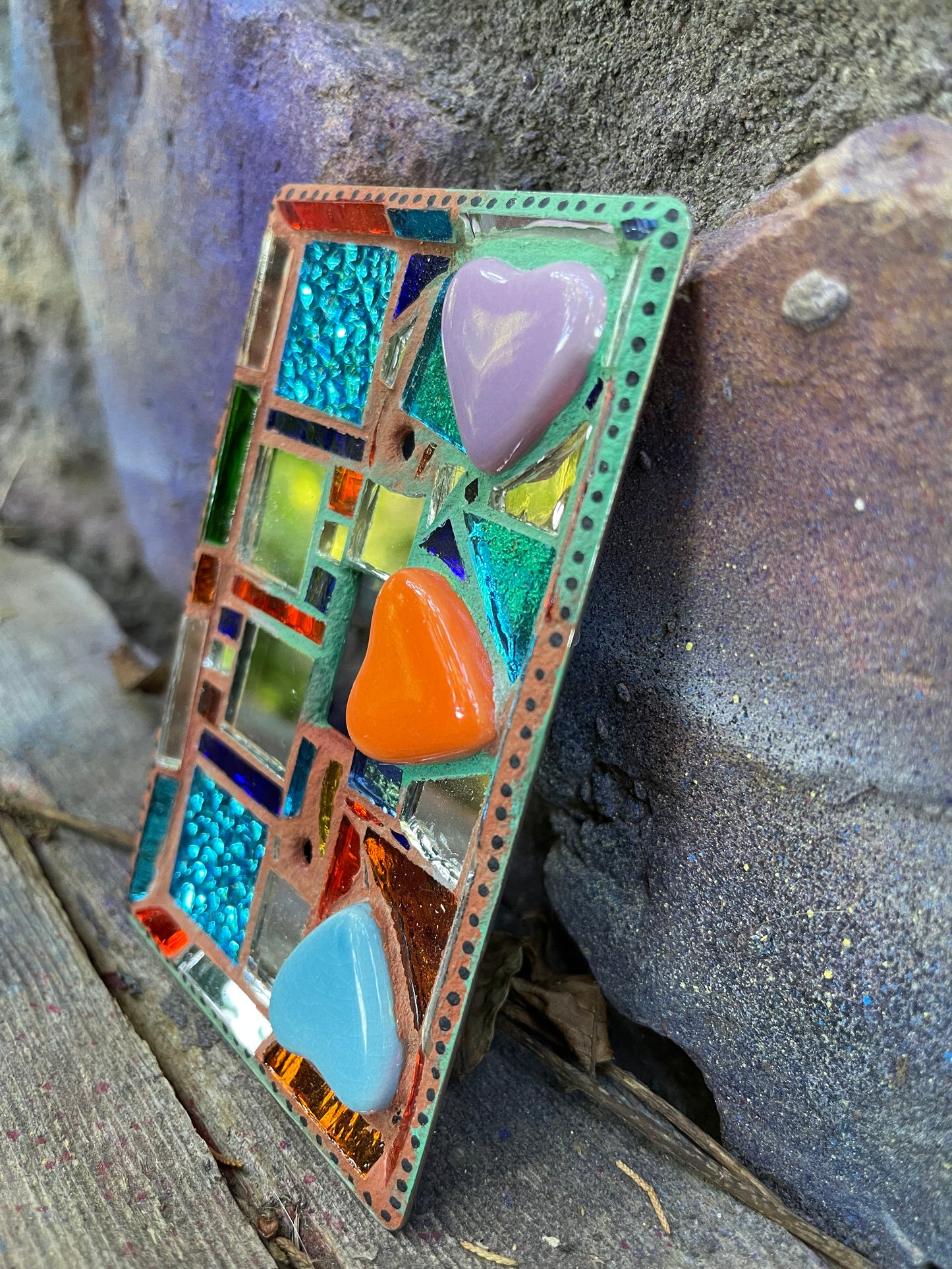 Talavera Heart Single Toggle Mosaic Switch Cover