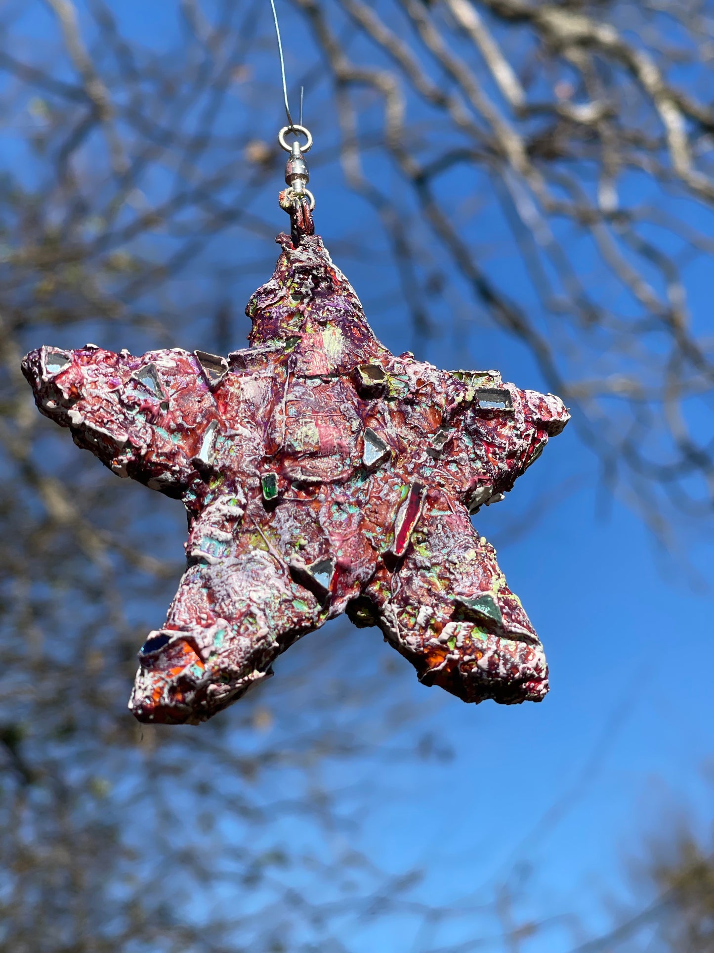 Star Ornament Metal and Glass