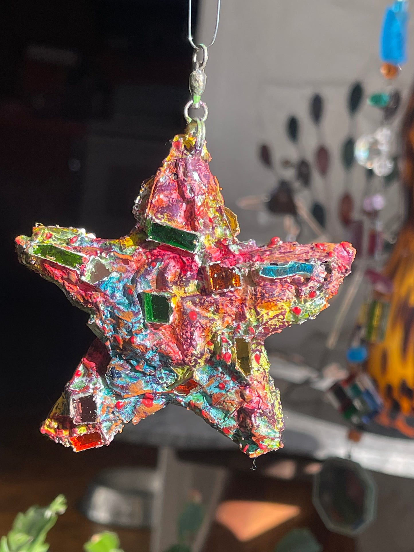 Sweet crunchy sparkly 4” repurposed bottle cap star