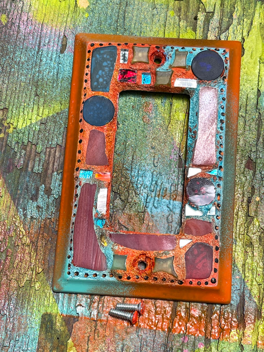 Single Rocker Contemporary Mosaic Light Switch Cover