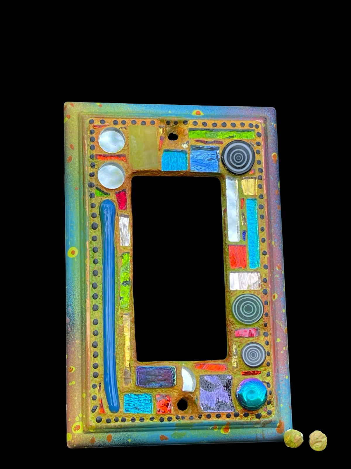 Circles, Squares, Mirror Bits, Mosaic Single Rocker Switch Cover