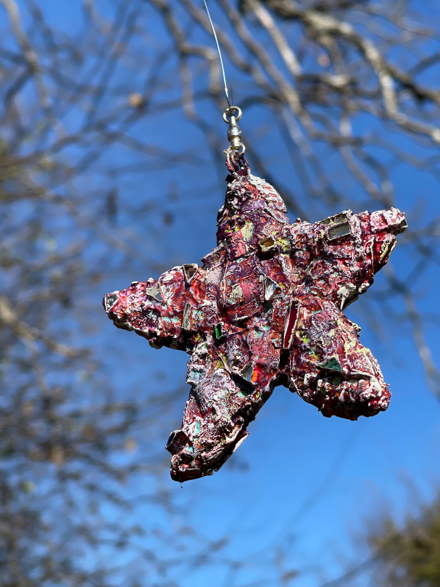 Star Ornament Metal and Glass