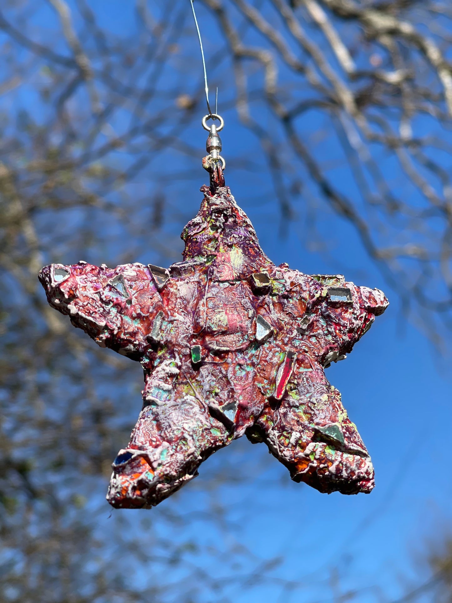 Star Ornament Metal and Glass