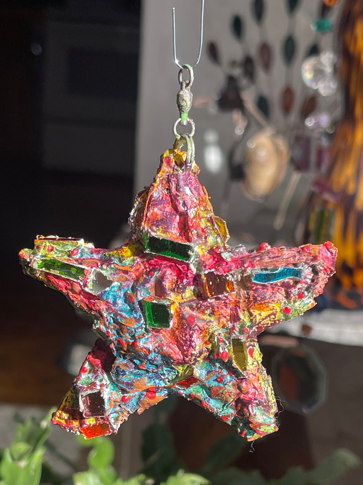 Sweet crunchy sparkly 4” repurposed bottle cap star