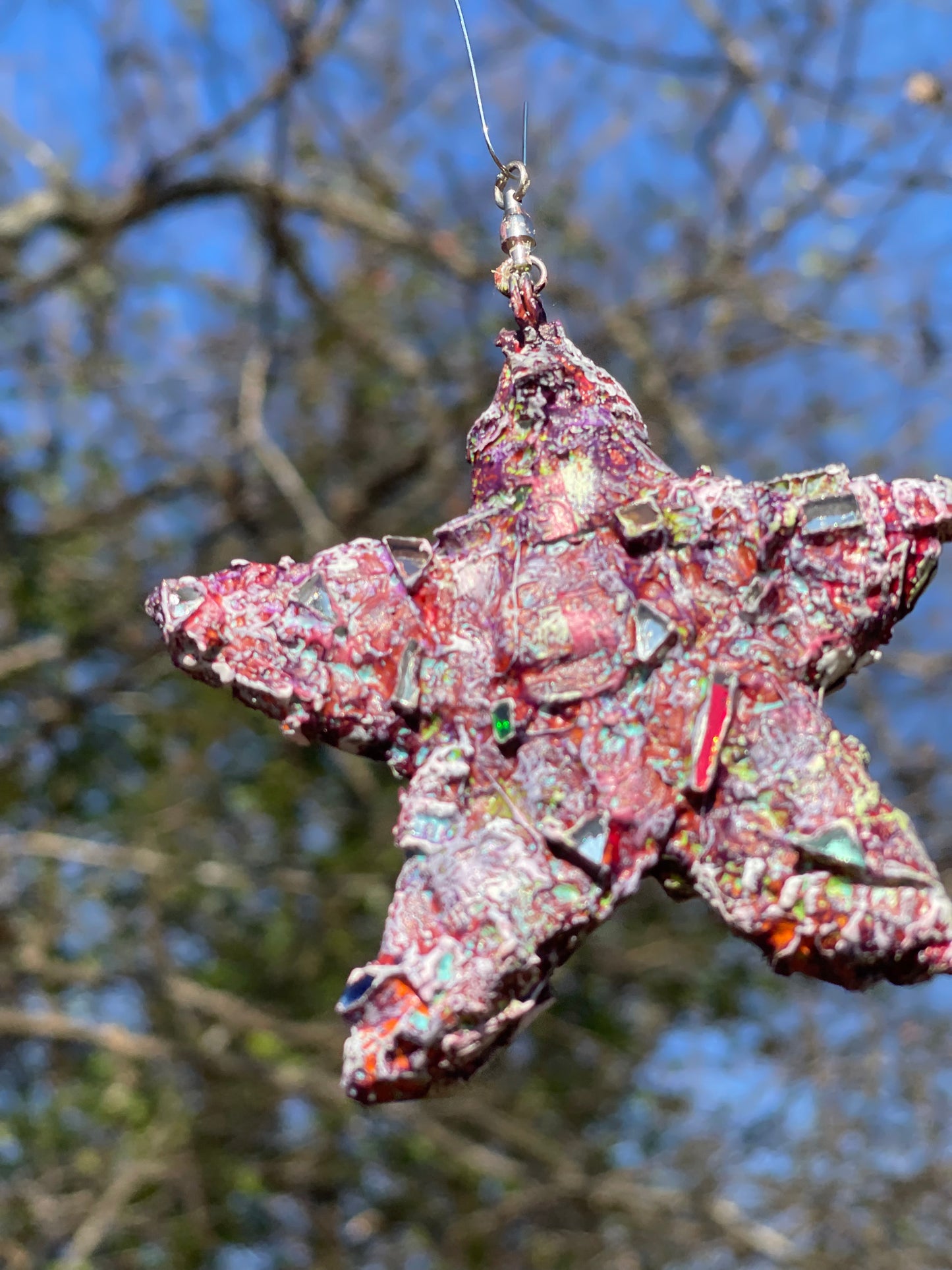 Star Ornament Metal and Glass