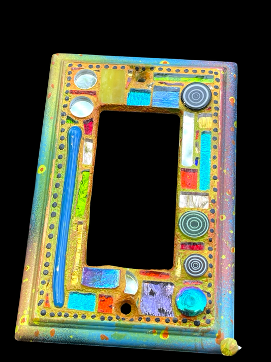 Circles, Squares, Mirror Bits, Mosaic Single Rocker Switch Cover