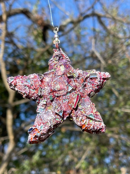 Star Ornament Metal and Glass