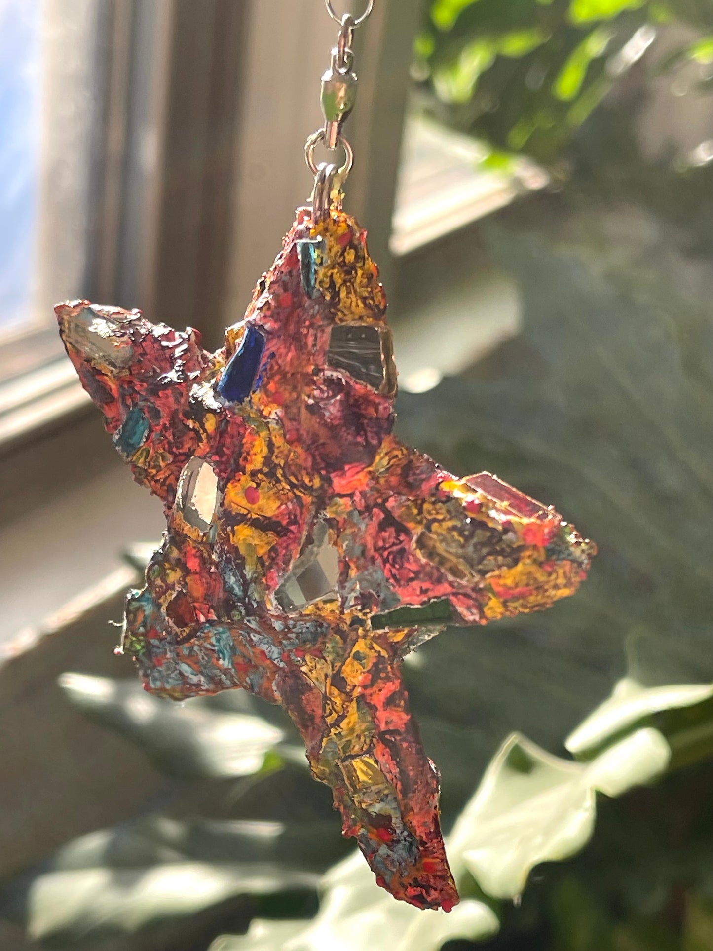 Sweet crunchy sparkly 4” repurposed bottle cap star