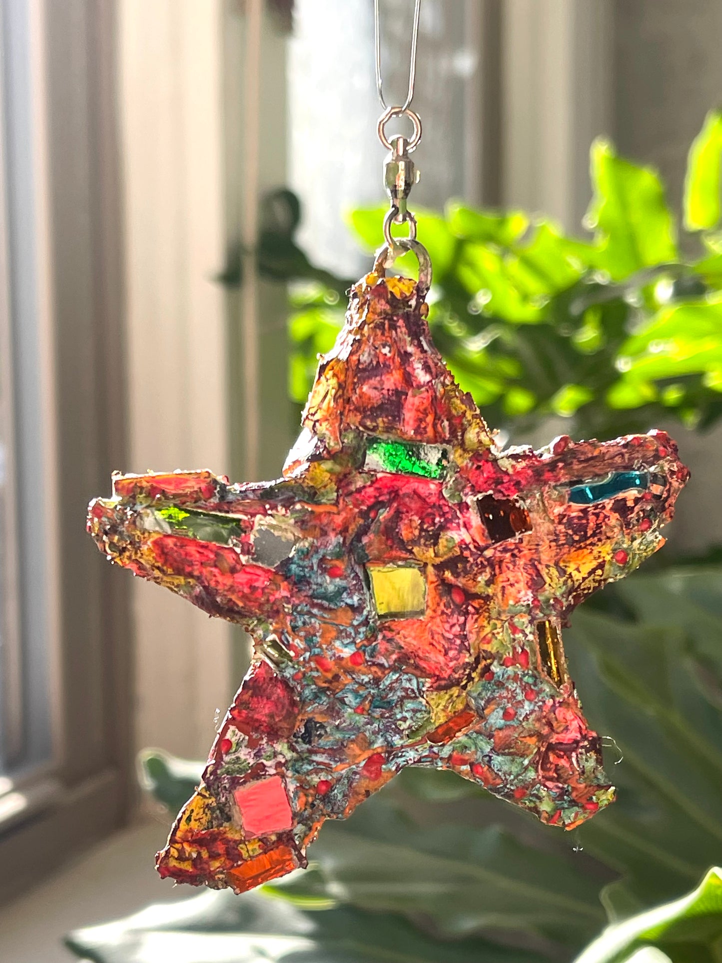 Sweet crunchy sparkly 4” repurposed bottle cap star