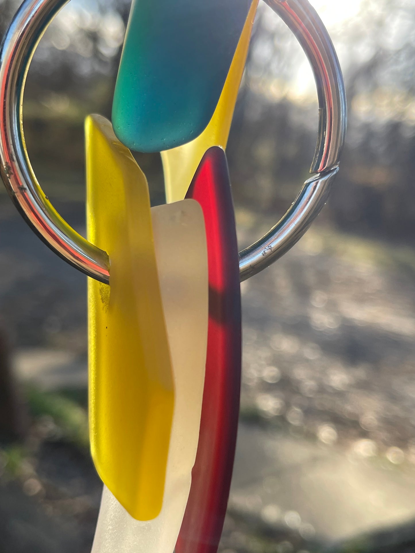 Petite 20" glowing chunky repurposed glass sun chain