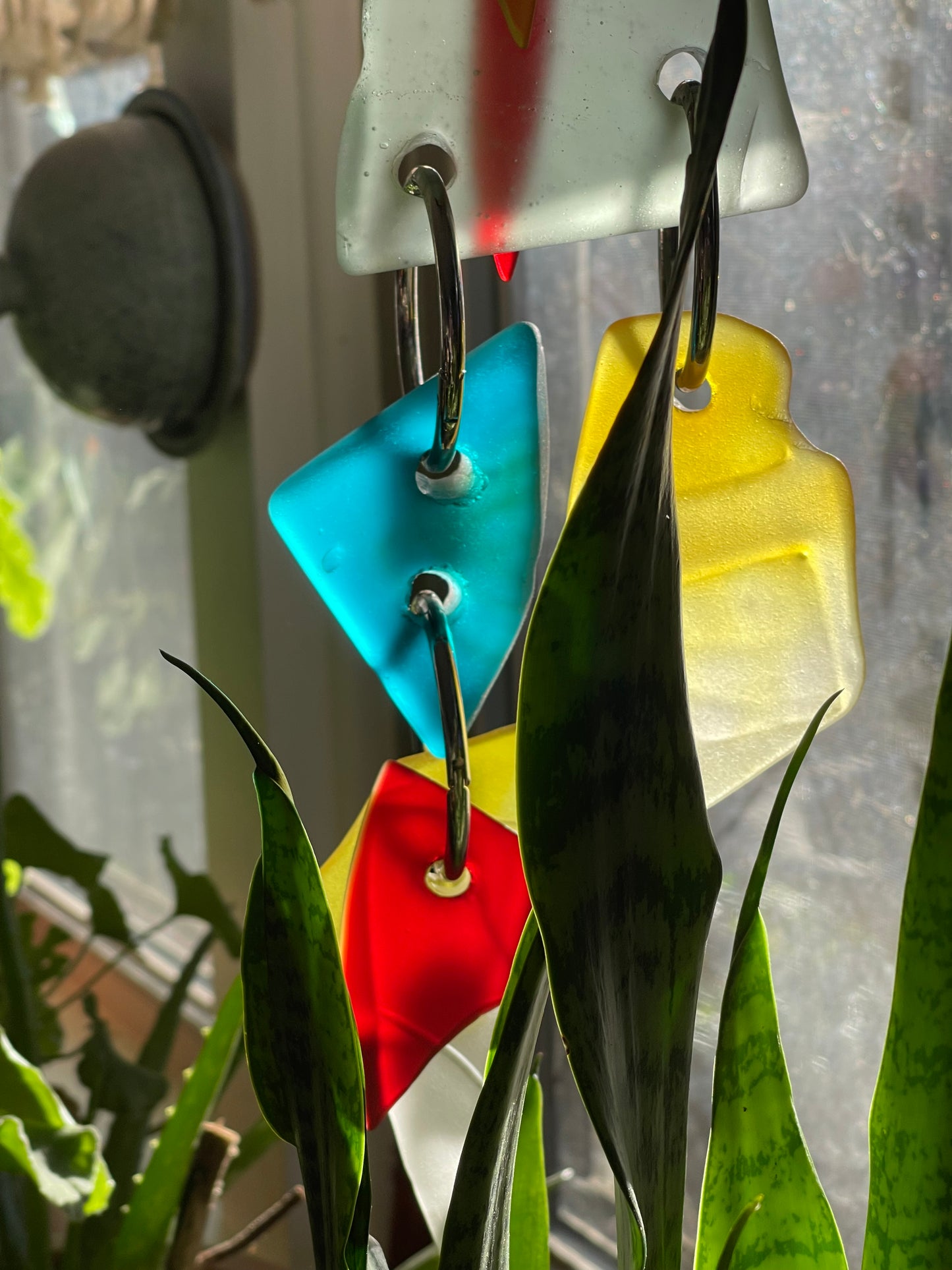 Petite 20" glowing chunky repurposed glass sun chain