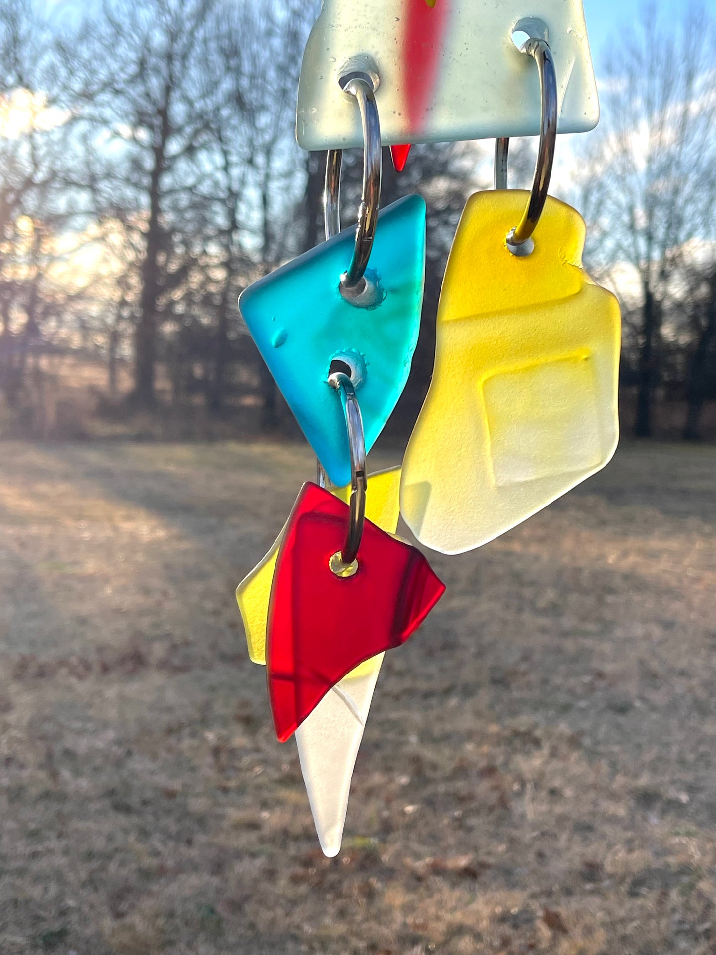 Petite 20" glowing chunky repurposed glass sun chain