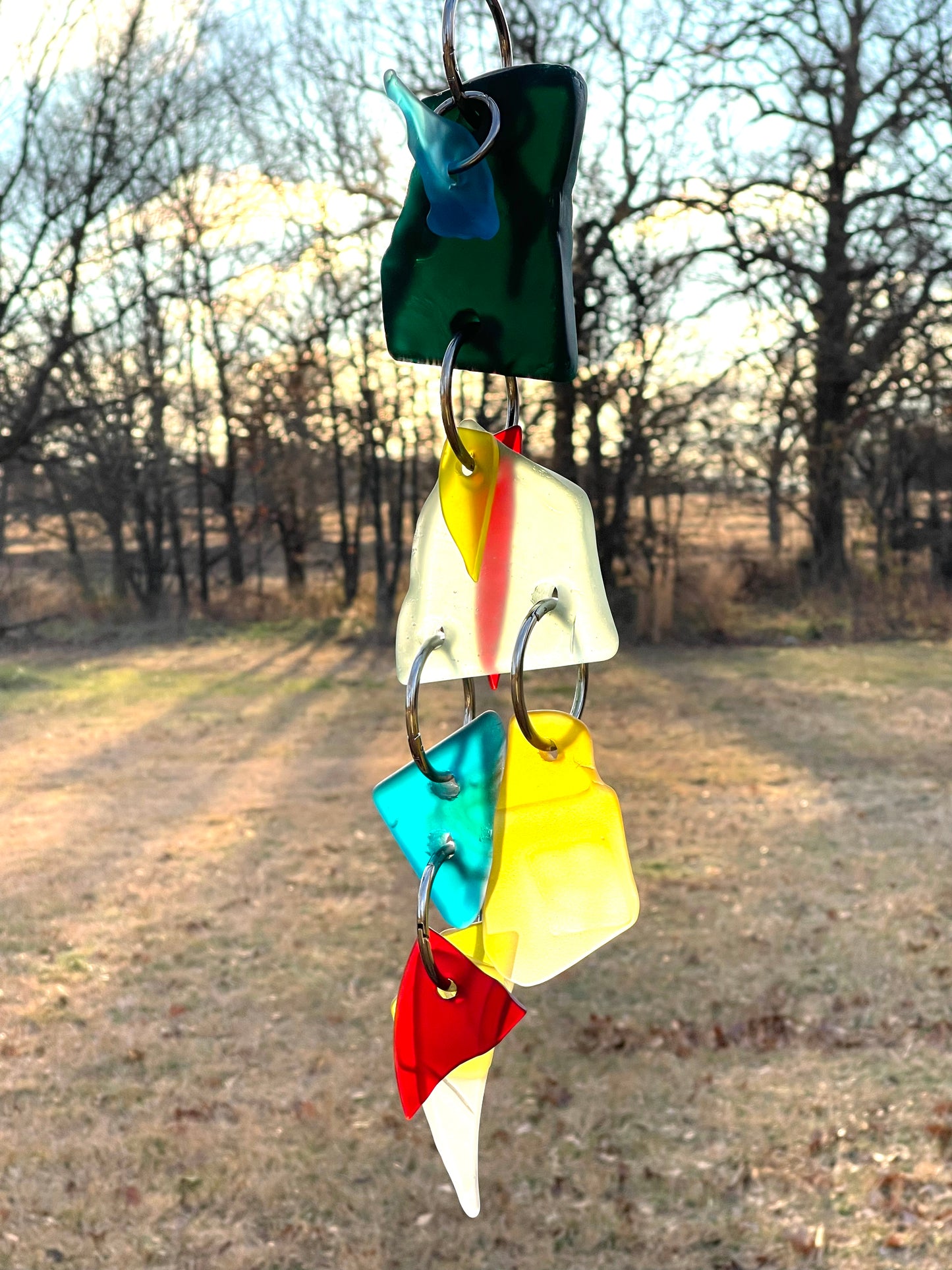 Petite 20" glowing chunky repurposed glass sun chain