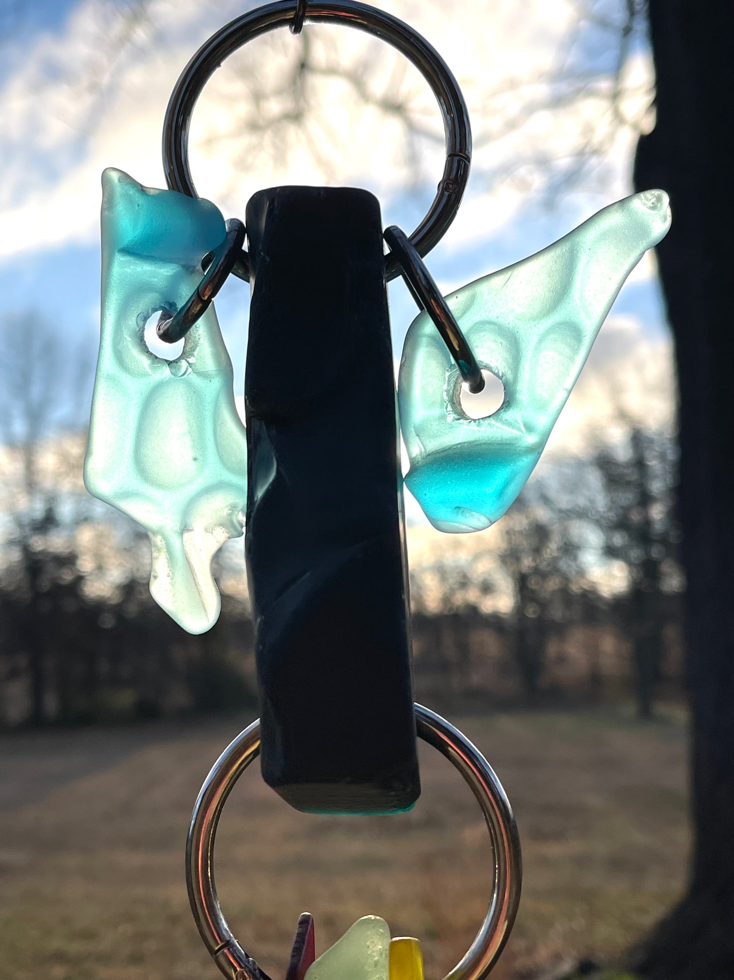 Petite 20" glowing chunky repurposed glass sun chain