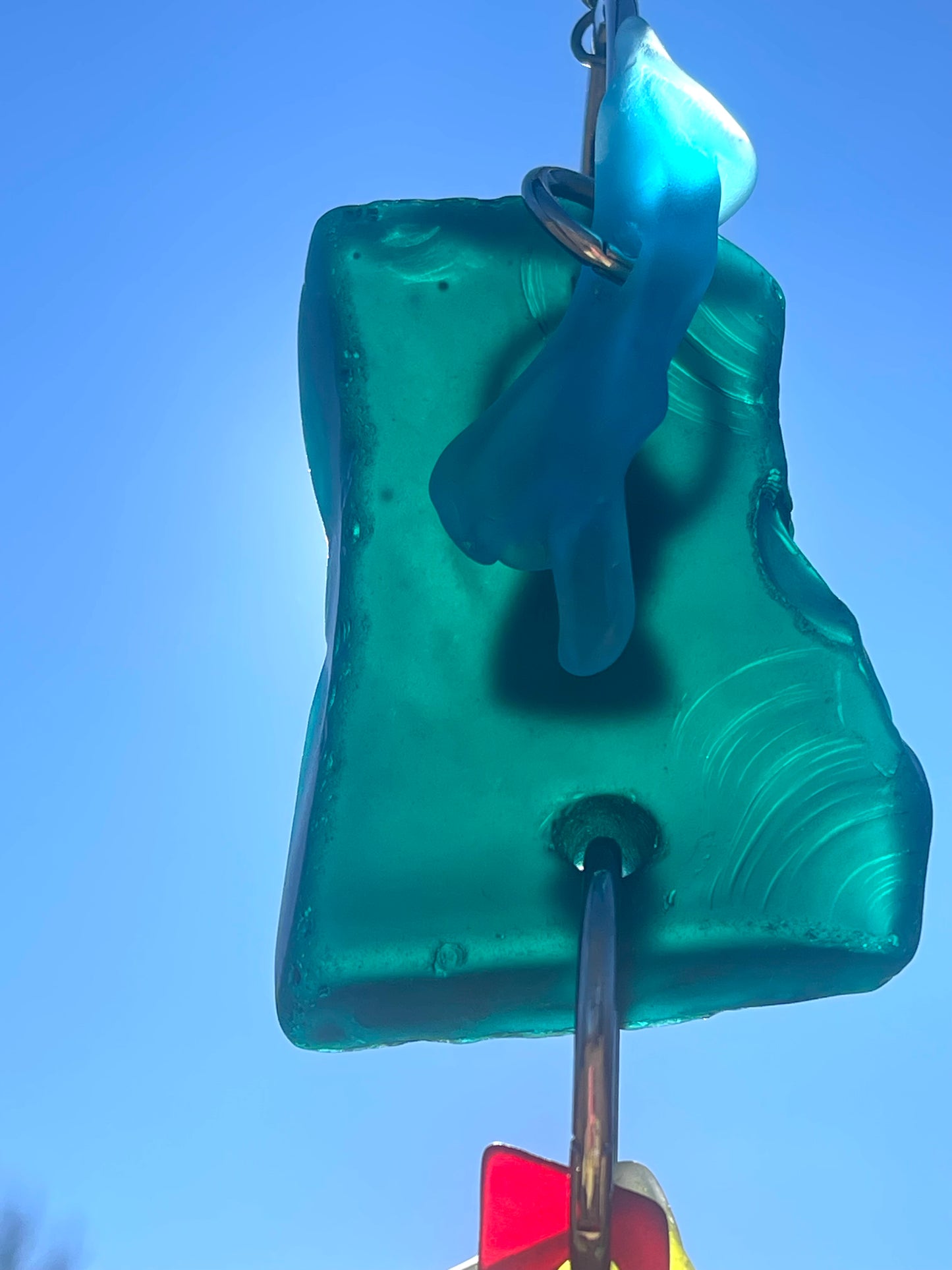 Petite 20" glowing chunky repurposed glass sun chain