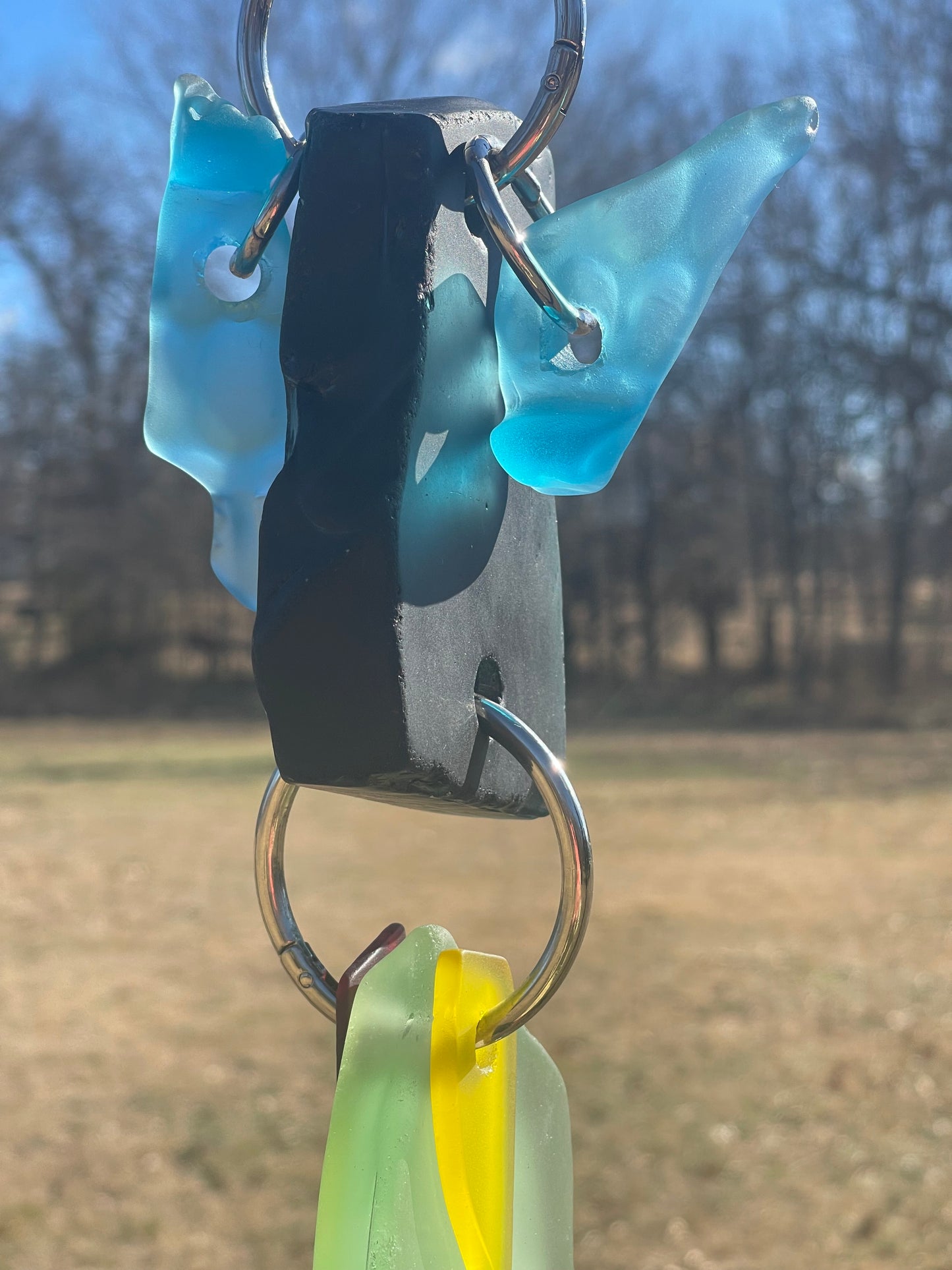 Petite 20" glowing chunky repurposed glass sun chain