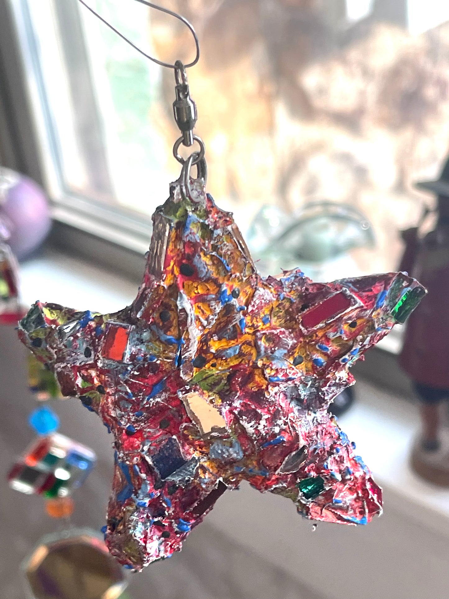 Crunchy sparkly repurposed 4” bottle cap star