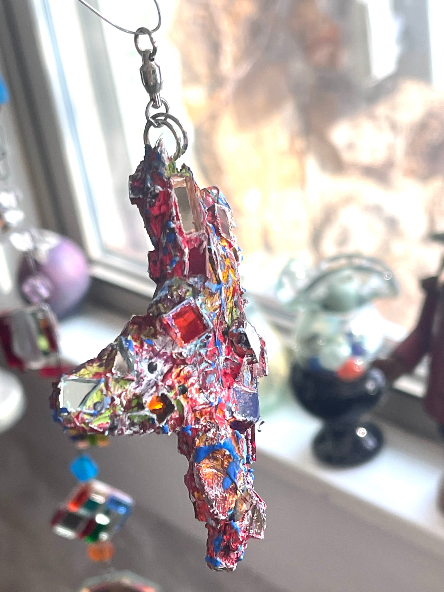 Crunchy sparkly repurposed 4” bottle cap star
