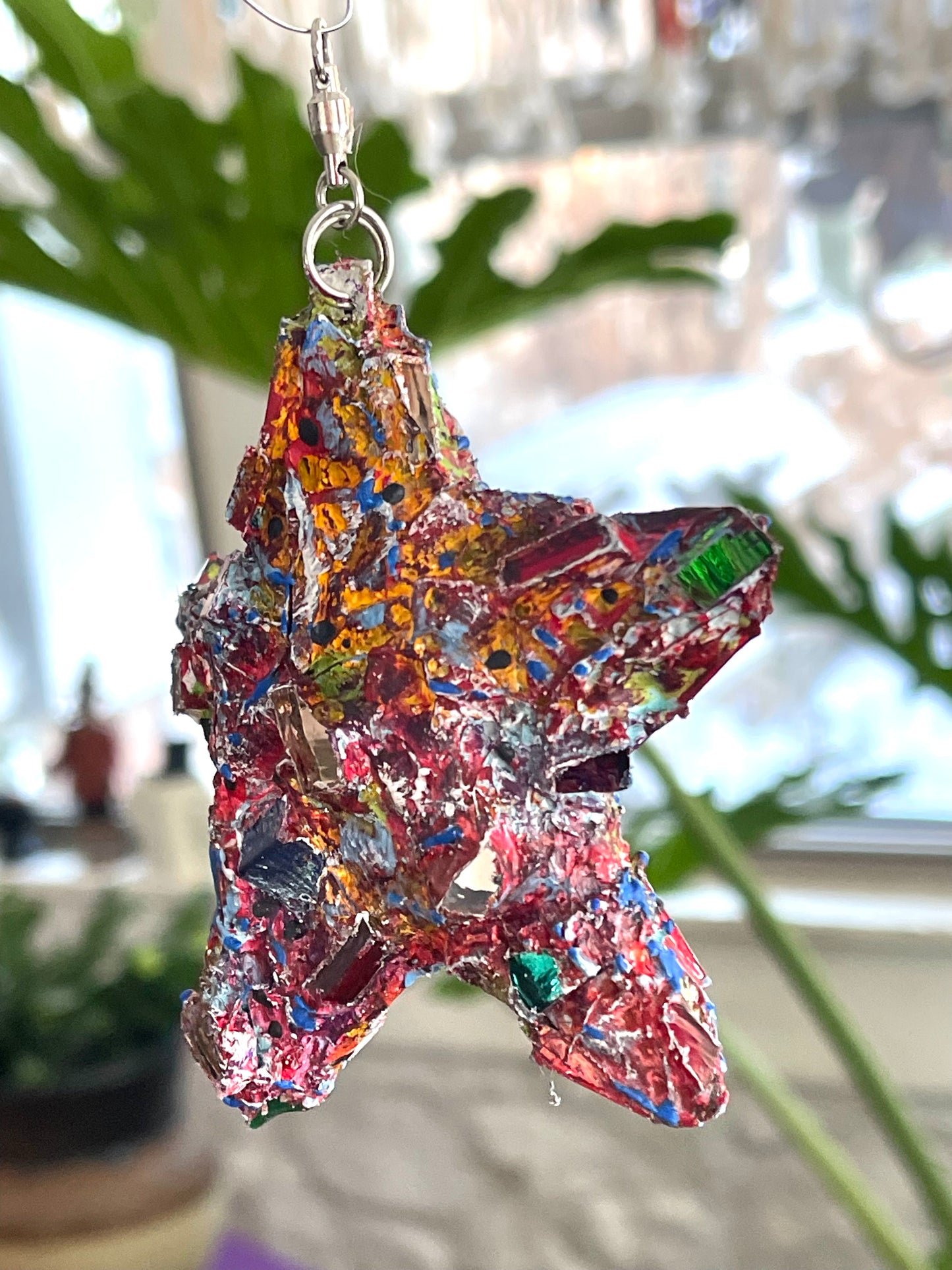Crunchy sparkly repurposed 4” bottle cap star