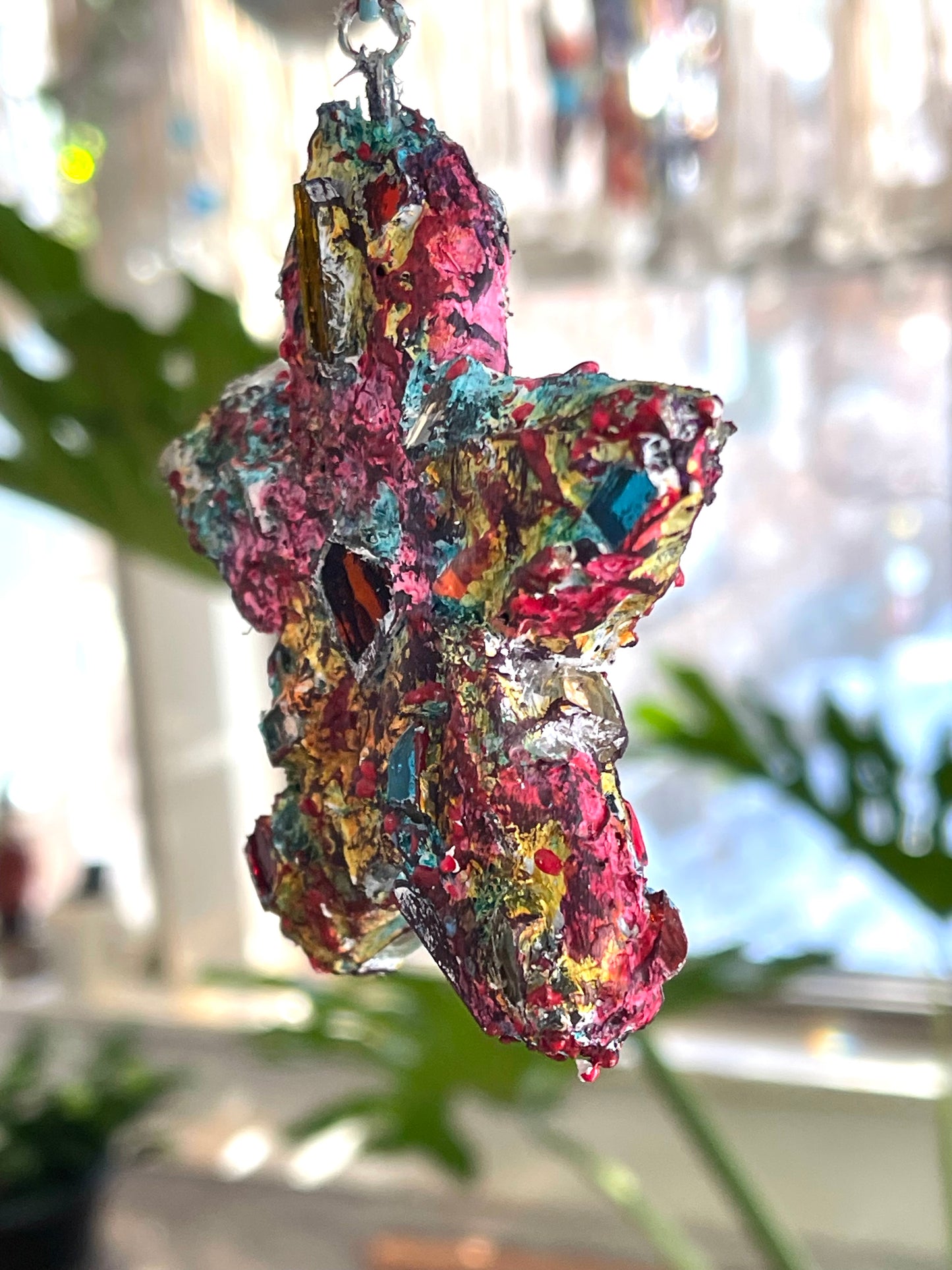 Sweet crunchy repurposed bottle cap 4" star, sparkles like a crazy diamond