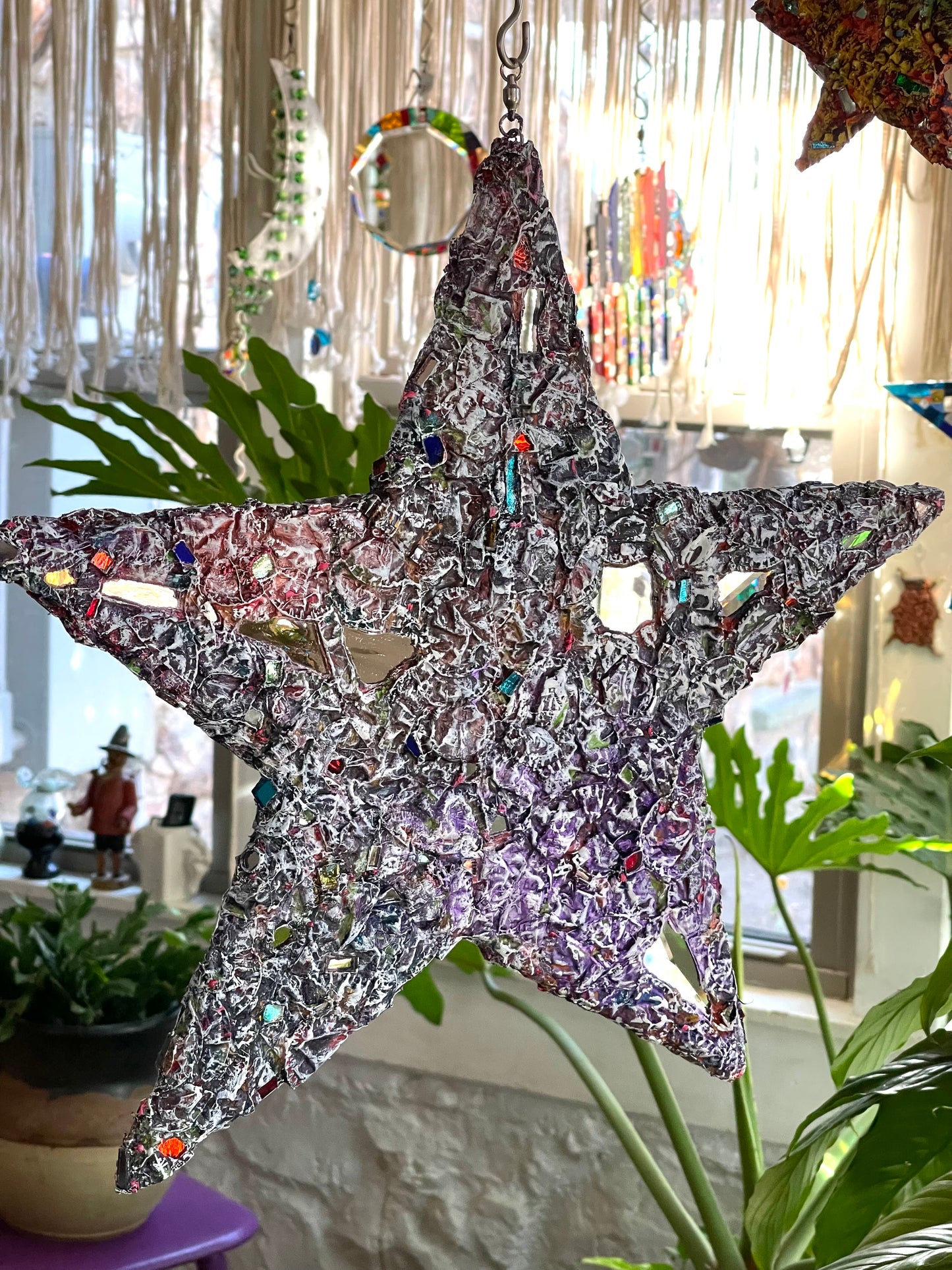 Industrial chic repurposed 17” bottle cap star