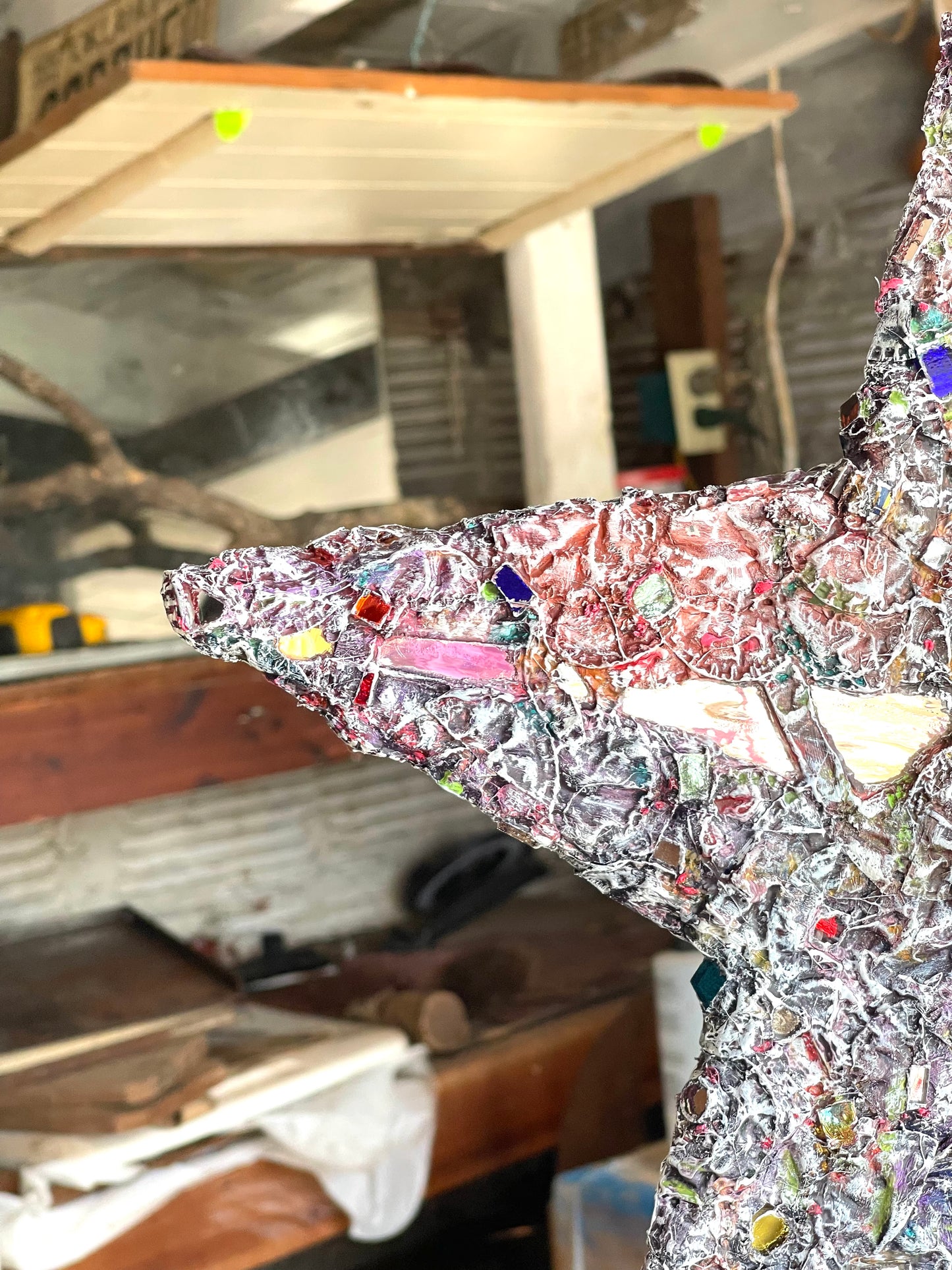 Industrial chic repurposed 17” bottle cap star