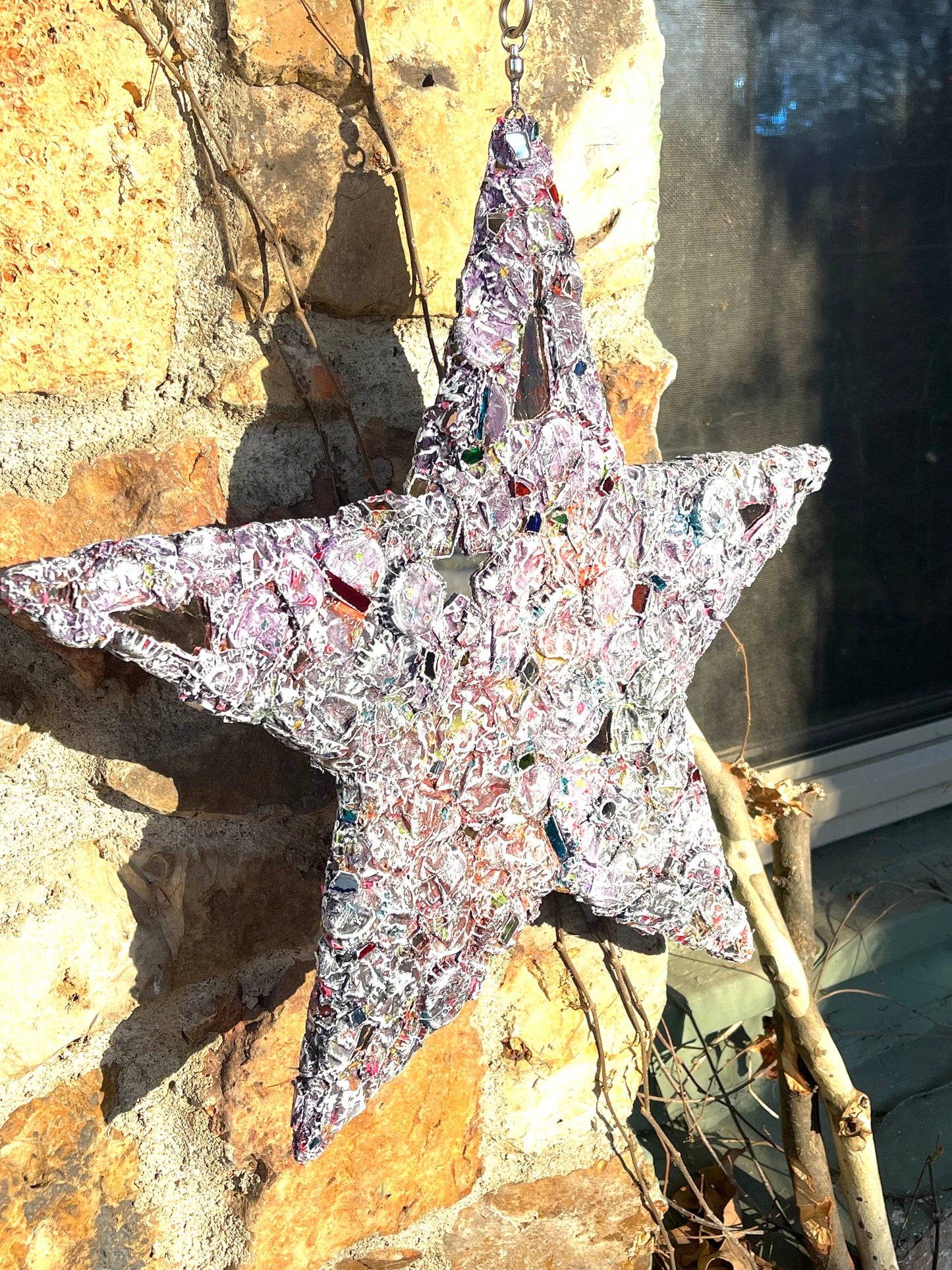 Industrial chic repurposed 17” bottle cap star