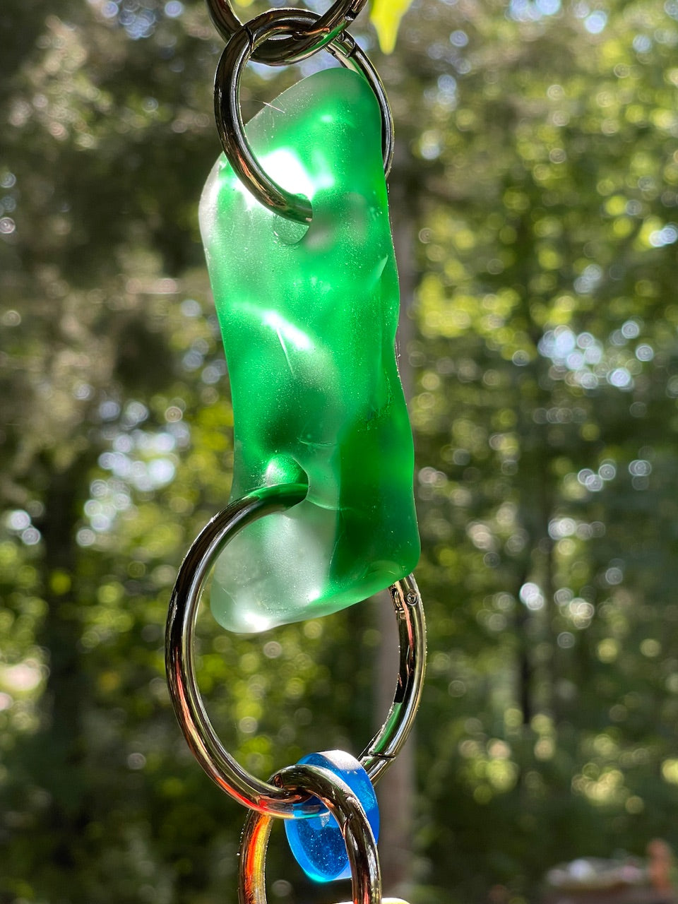 Petite 20” Chunky Glass Sun Chain Glows In Sunlight