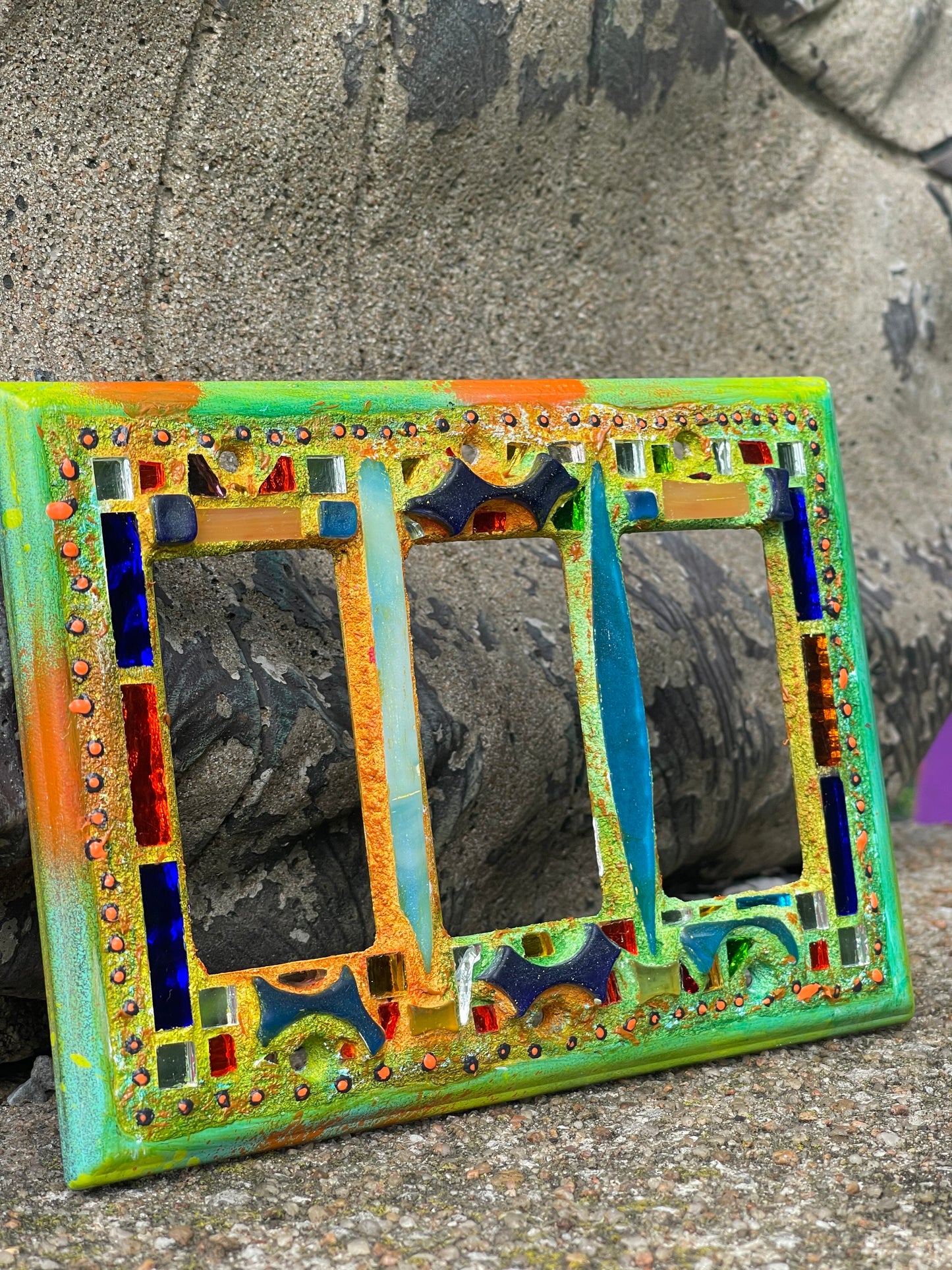 Mirror Mosaic Triple Toggle Switch Cover, gorgeous Colors and Sparkle
