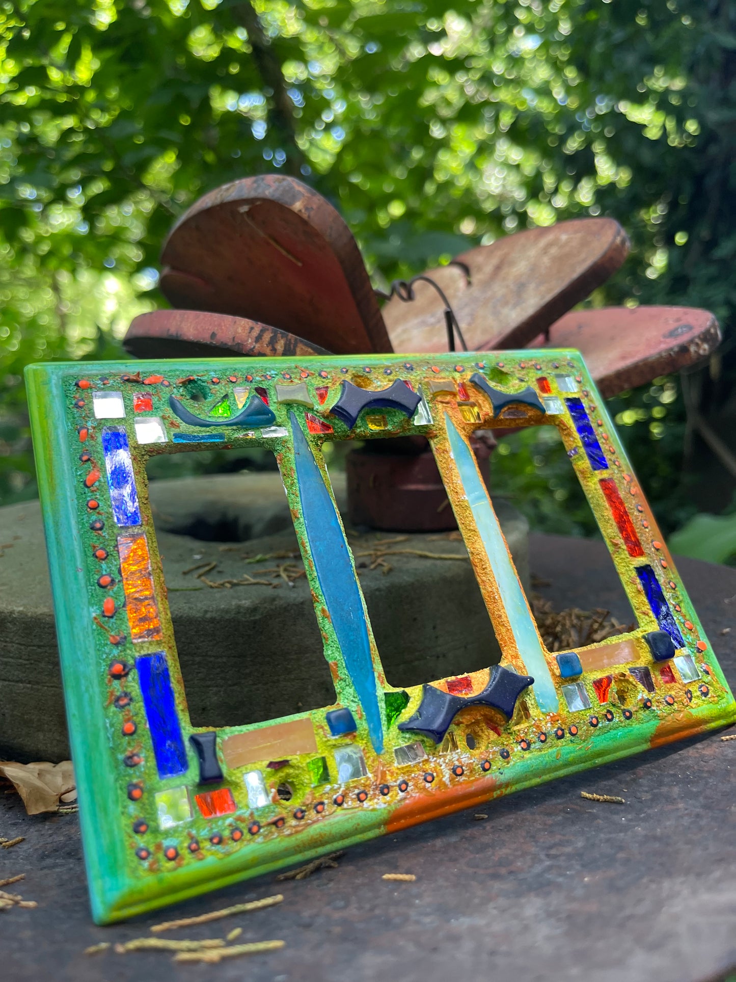 Mirror Mosaic Triple Toggle Switch Cover, gorgeous Colors and Sparkle