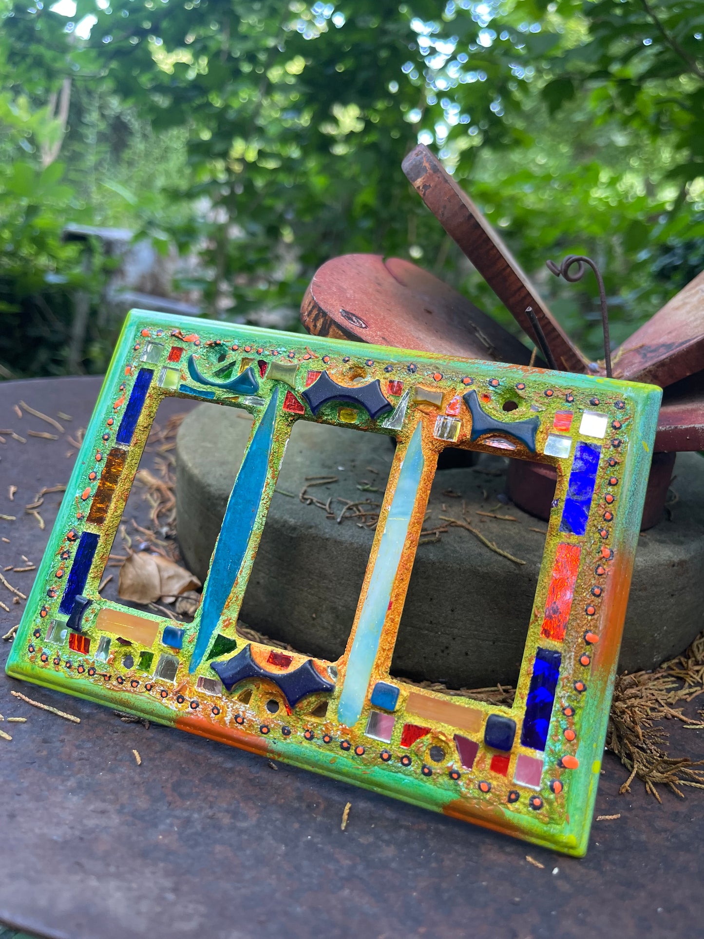 Mirror Mosaic Triple Toggle Switch Cover, gorgeous Colors and Sparkle