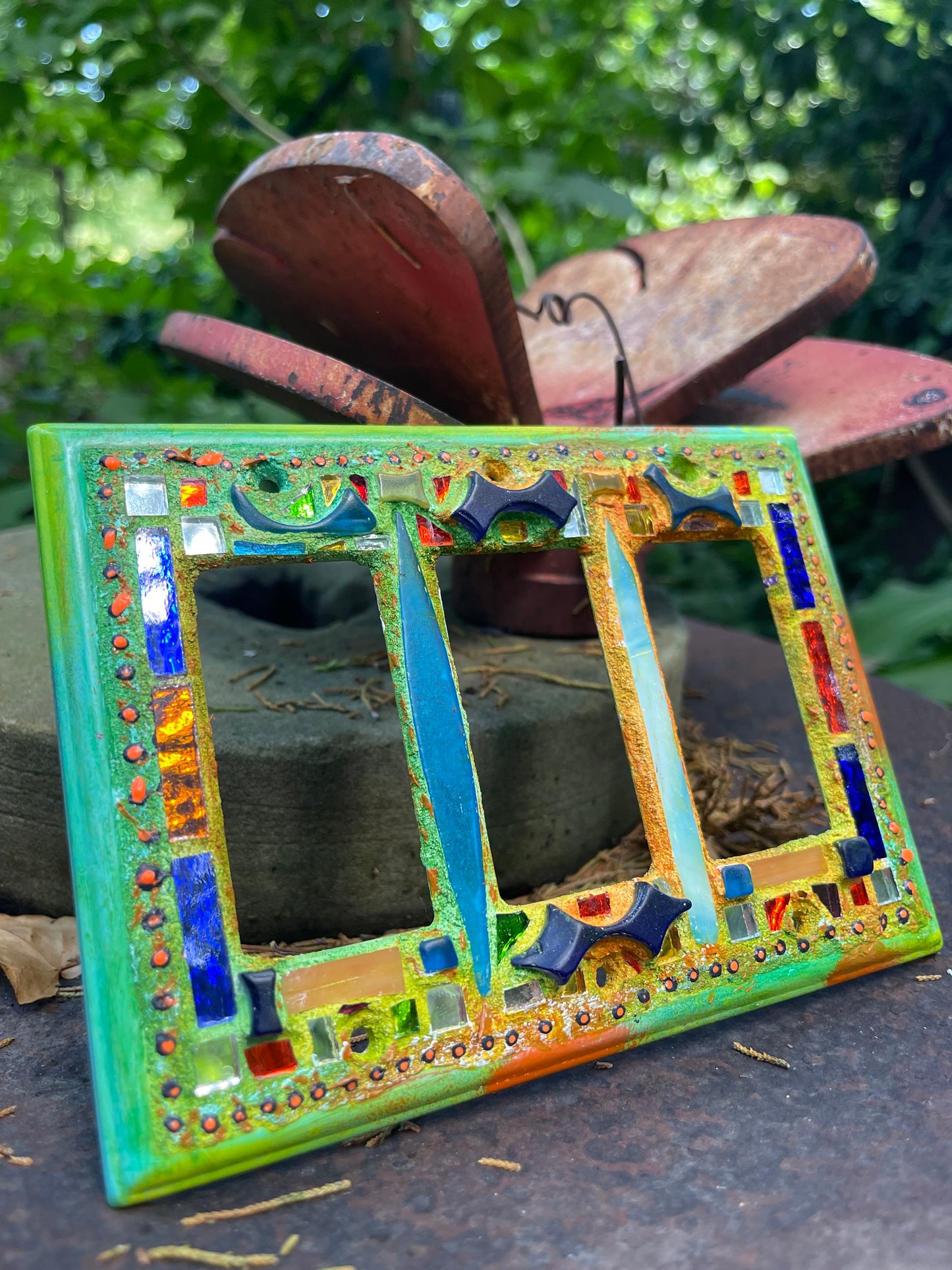 Mirror Mosaic Triple Toggle Switch Cover, gorgeous Colors and Sparkle