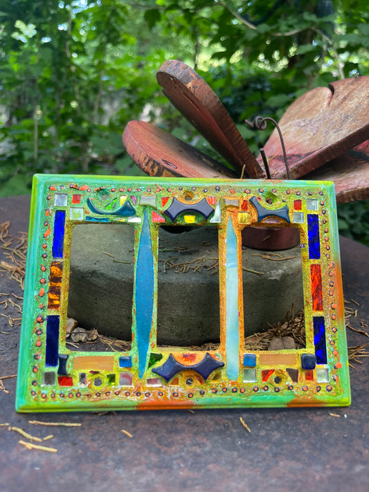 Mirror Mosaic Triple Toggle Switch Cover, gorgeous Colors and Sparkle