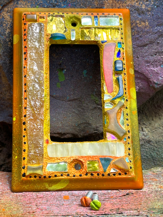 Mirror Mosaic Single Rocker Light Switch Cover