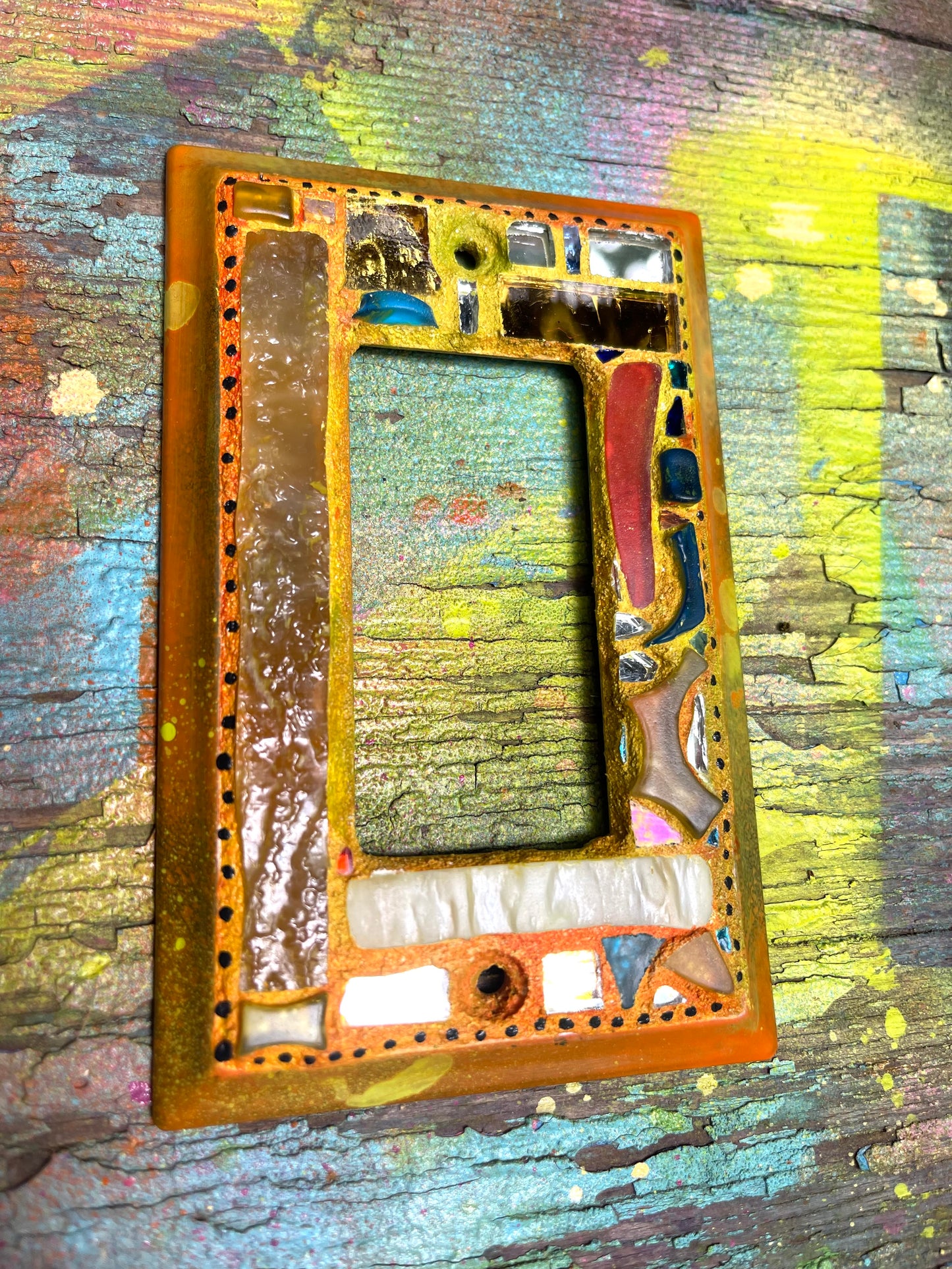 Mirror Mosaic Single Rocker Light Switch Cover