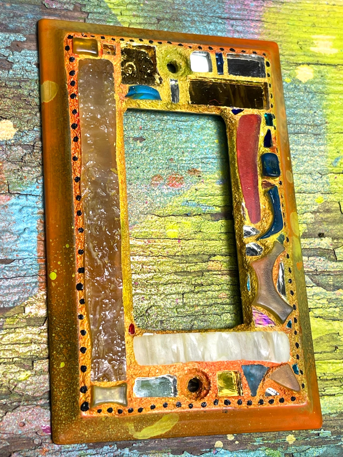 Mirror Mosaic Single Rocker Light Switch Cover