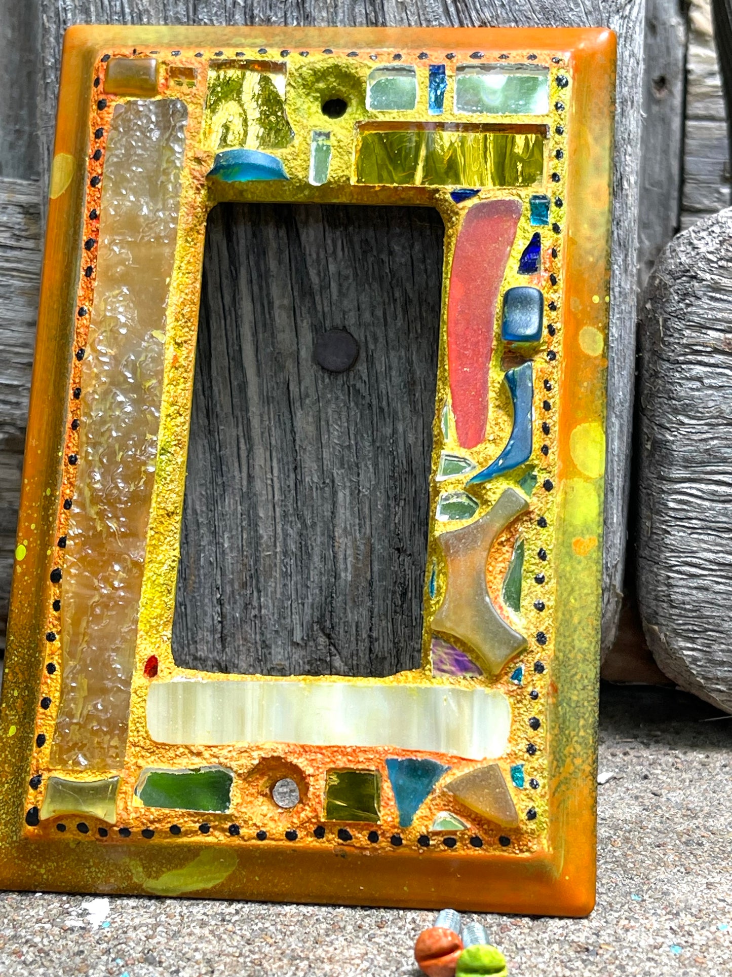 Mirror Mosaic Single Rocker Light Switch Cover