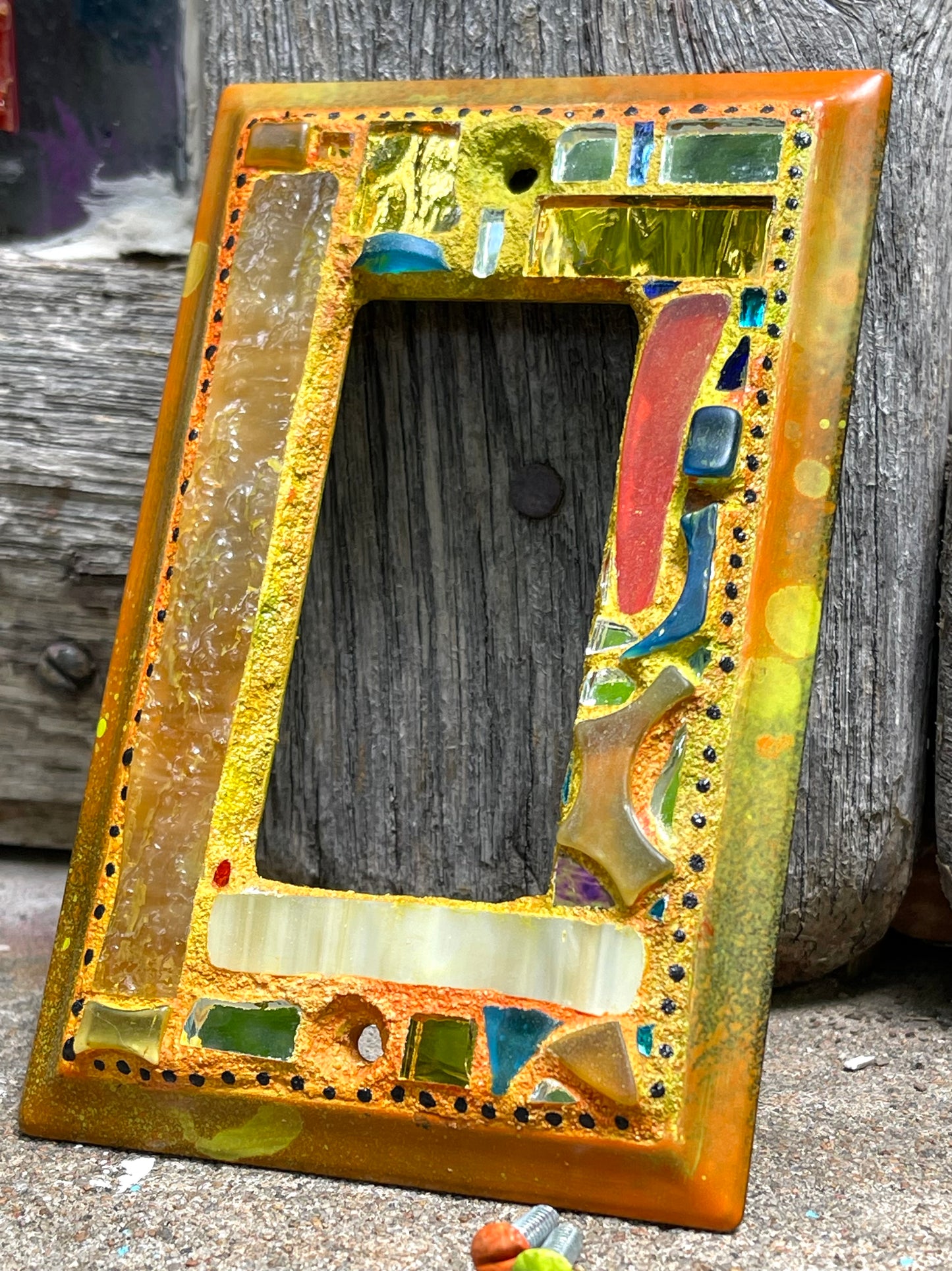 Mirror Mosaic Single Rocker Light Switch Cover