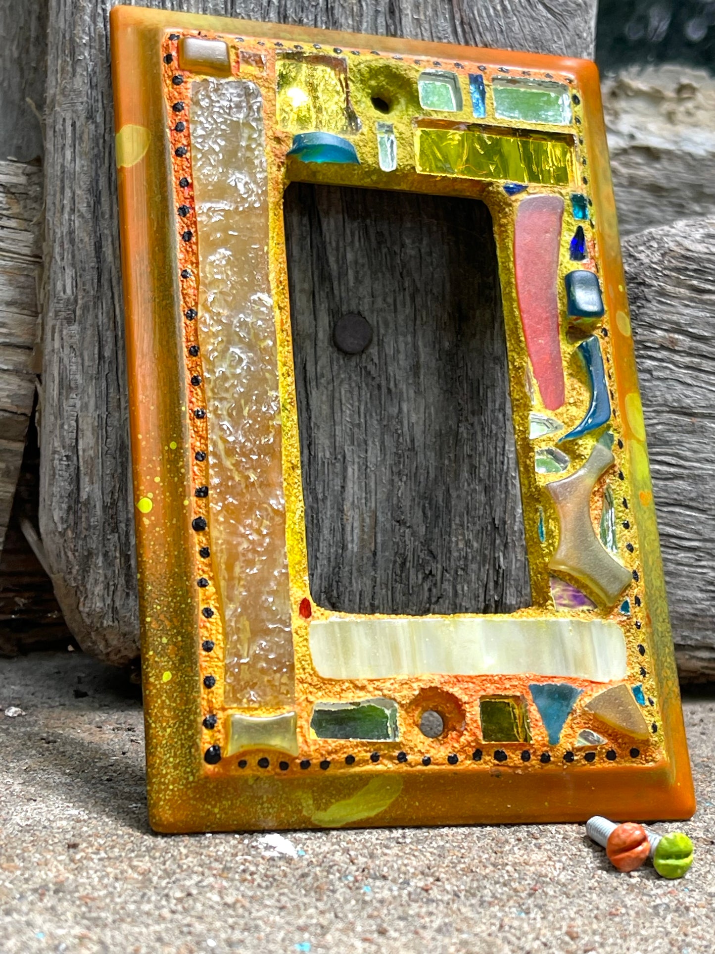 Mirror Mosaic Single Rocker Light Switch Cover