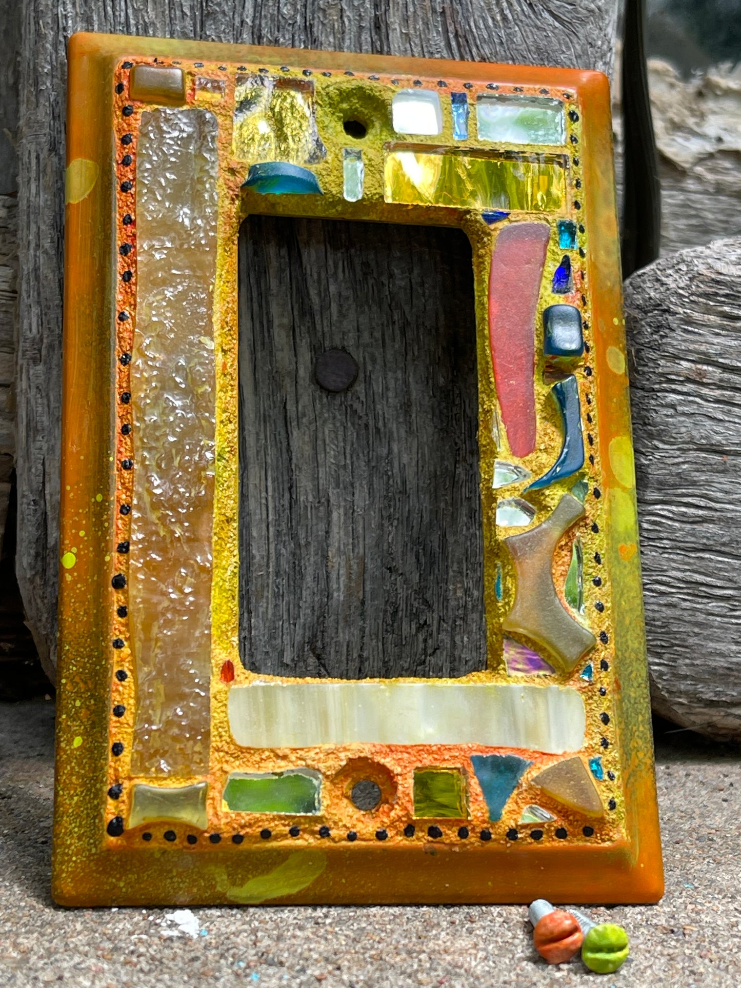 Mirror Mosaic Single Rocker Light Switch Cover
