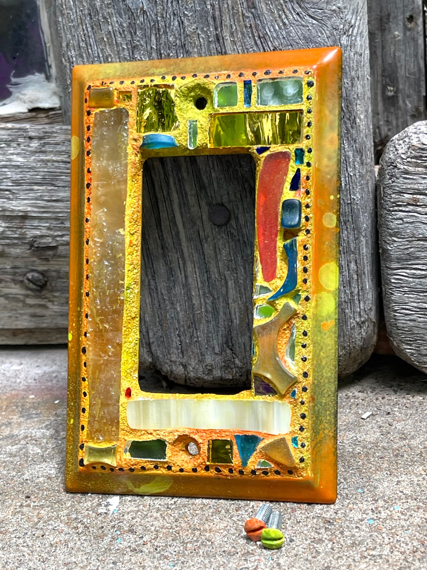 Mirror Mosaic Single Rocker Light Switch Cover