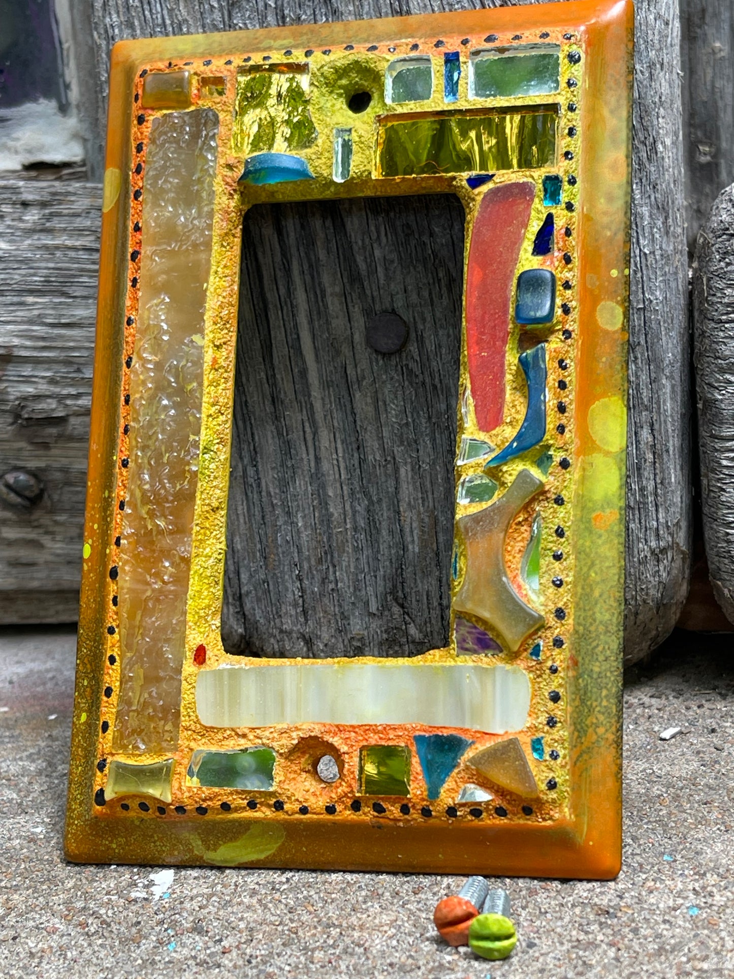 Mirror Mosaic Single Rocker Light Switch Cover