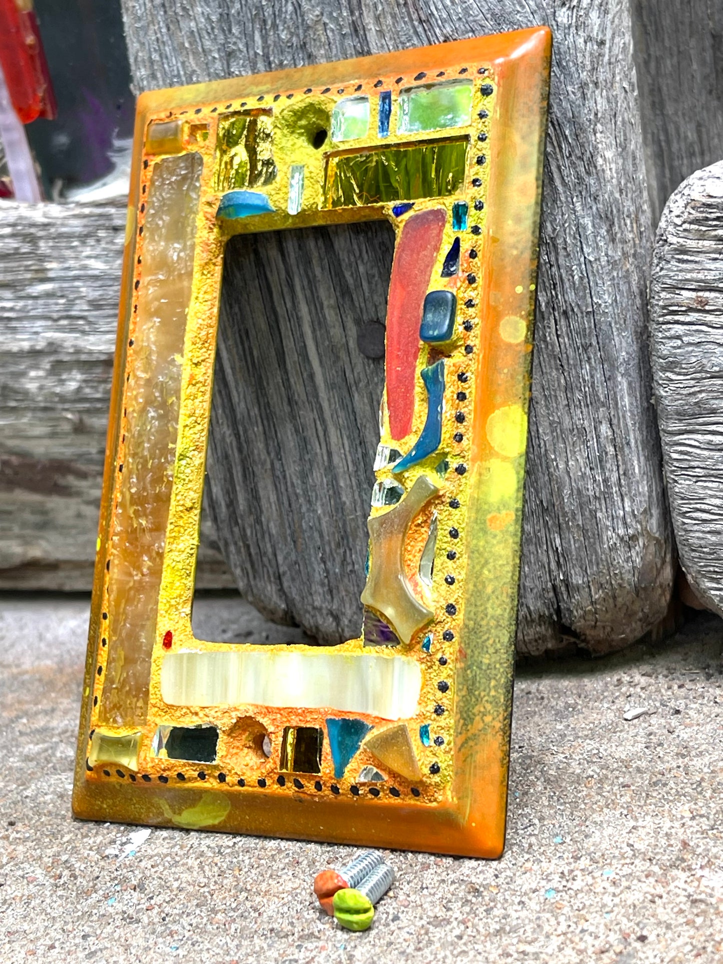 Mirror Mosaic Single Rocker Light Switch Cover