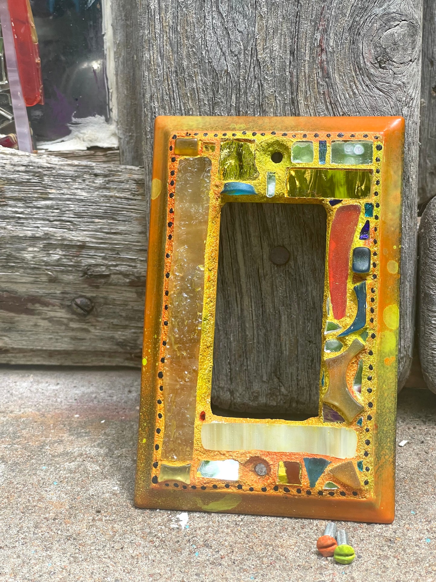 Mirror Mosaic Single Rocker Light Switch Cover
