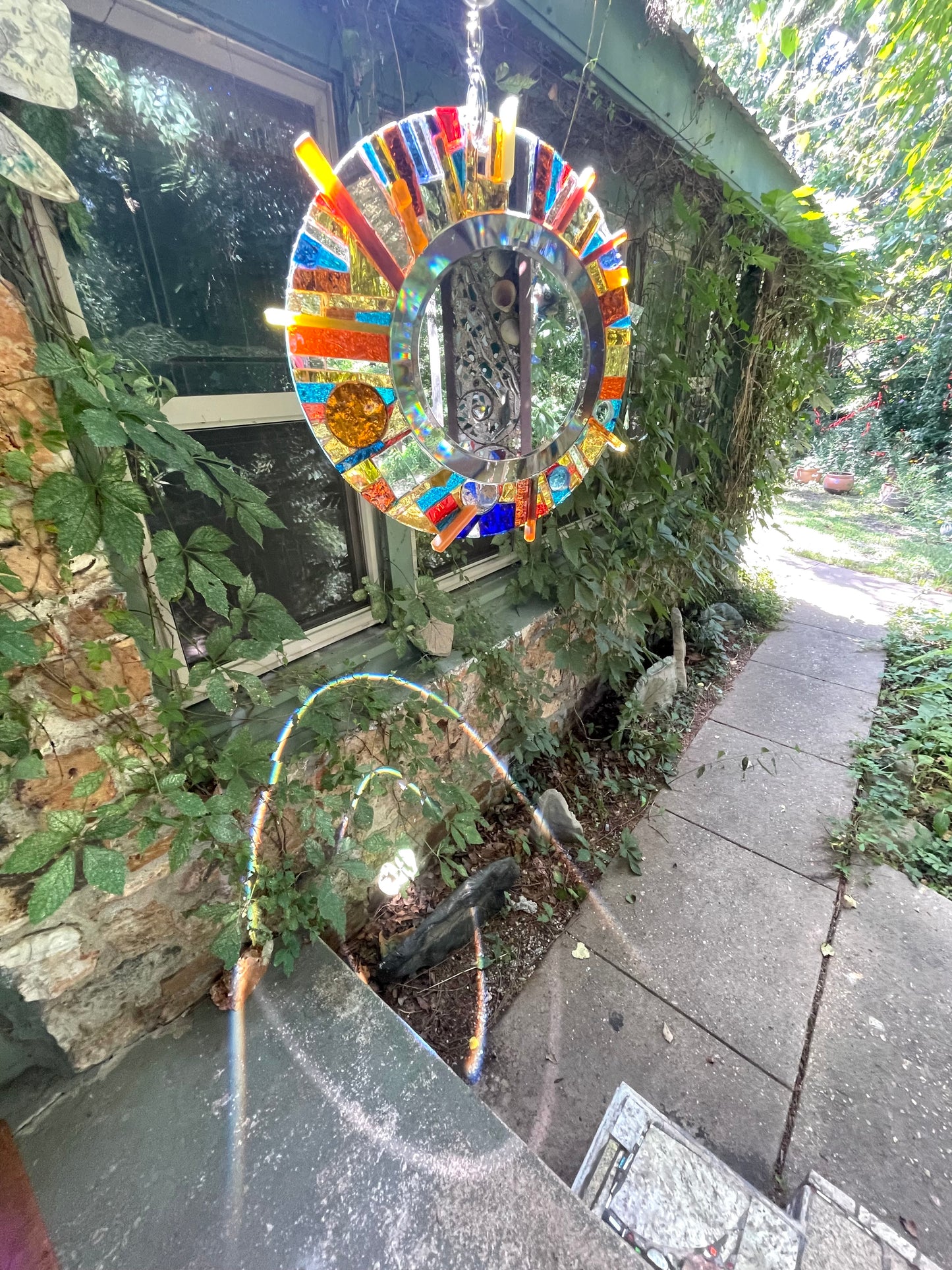 Celestial mirror mosaic stunning sun catcher