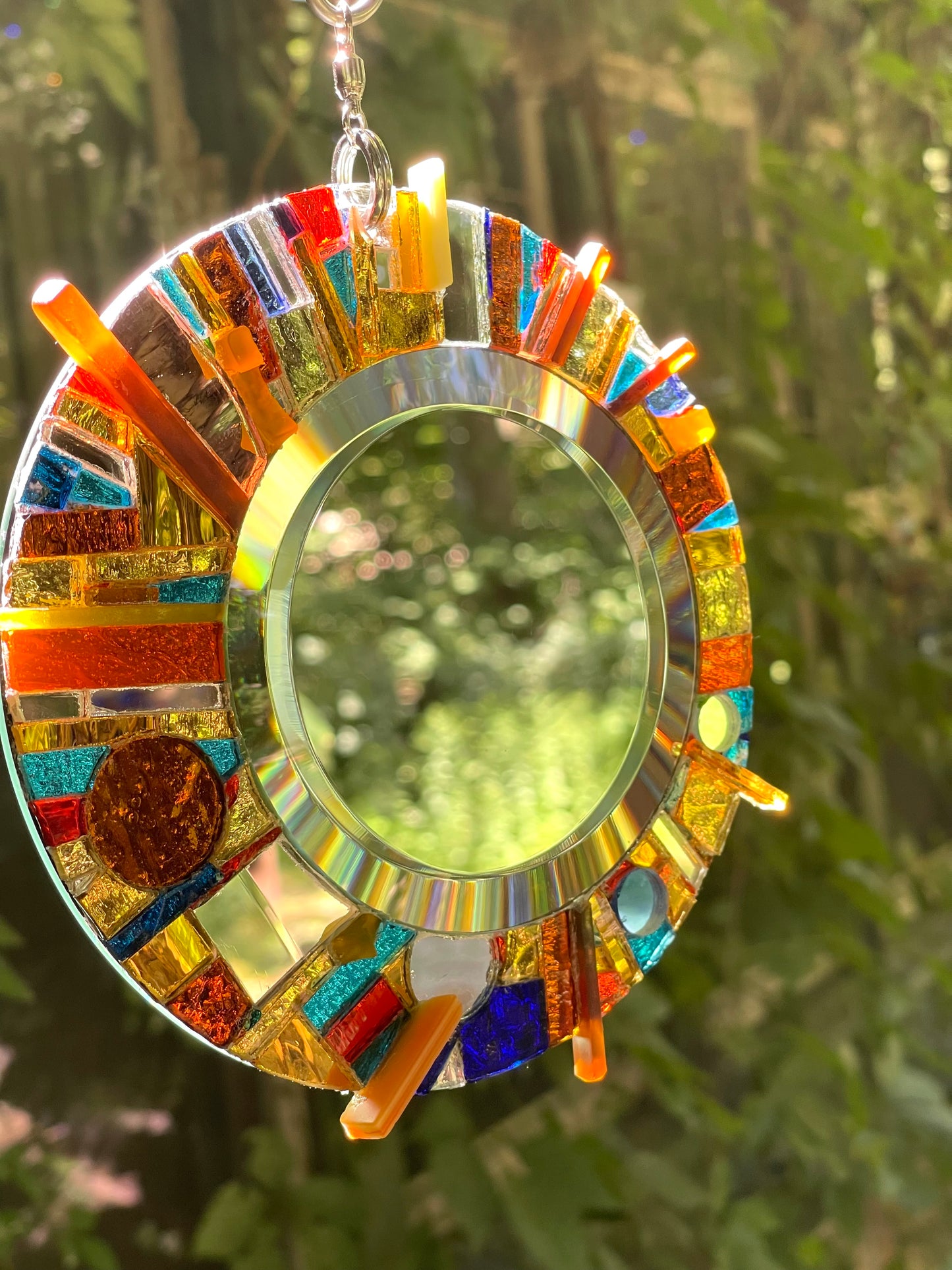 Celestial mirror mosaic stunning sun catcher